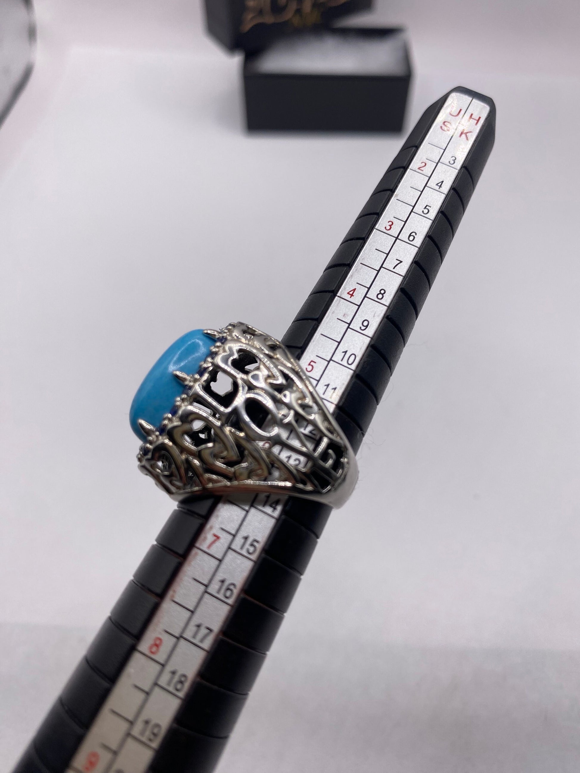 Vintage Tibetan Turquoise 925 Sterling Silver Ring