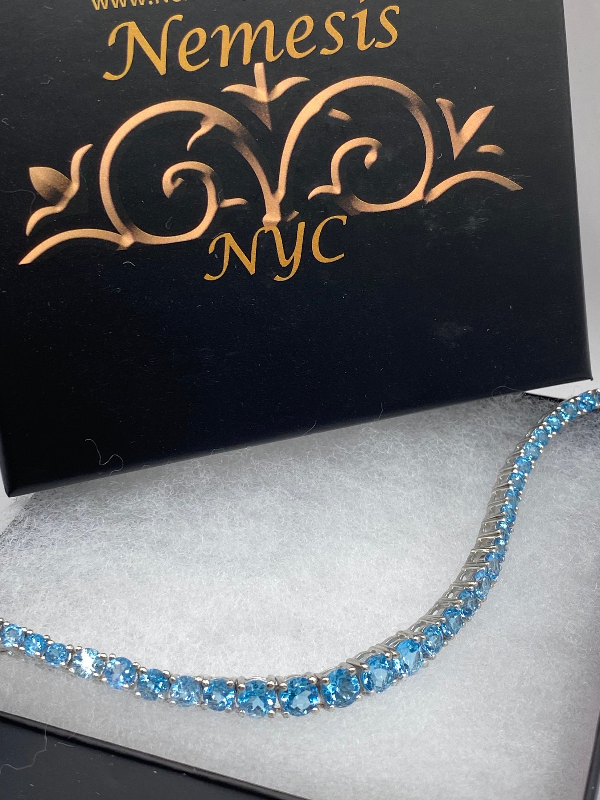 Vintage Blue Topaz Choker 925 Sterling Silver Necklace Collar
