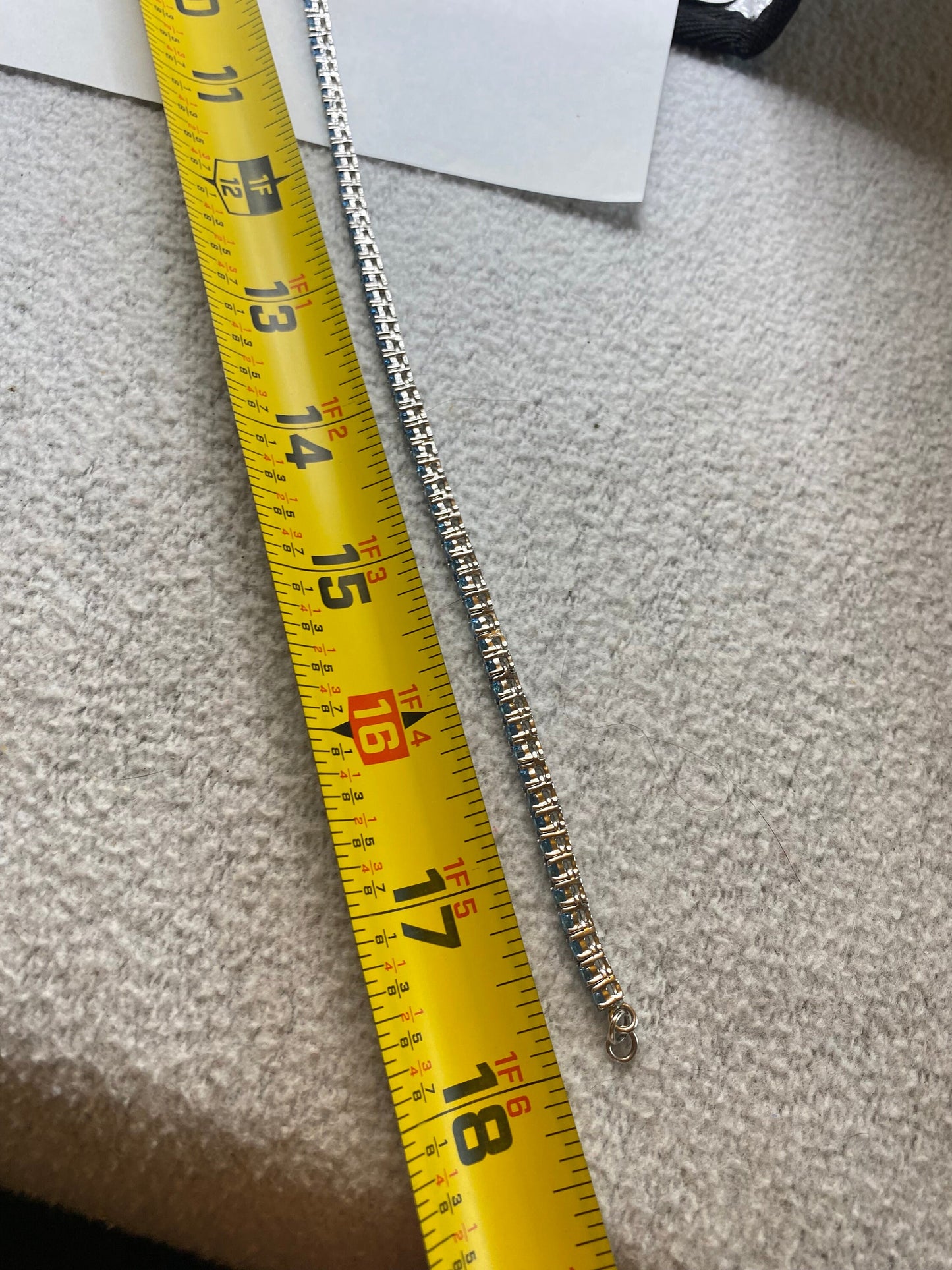 Vintage Blue Topaz Choker 925 Sterling Silver Necklace Collar