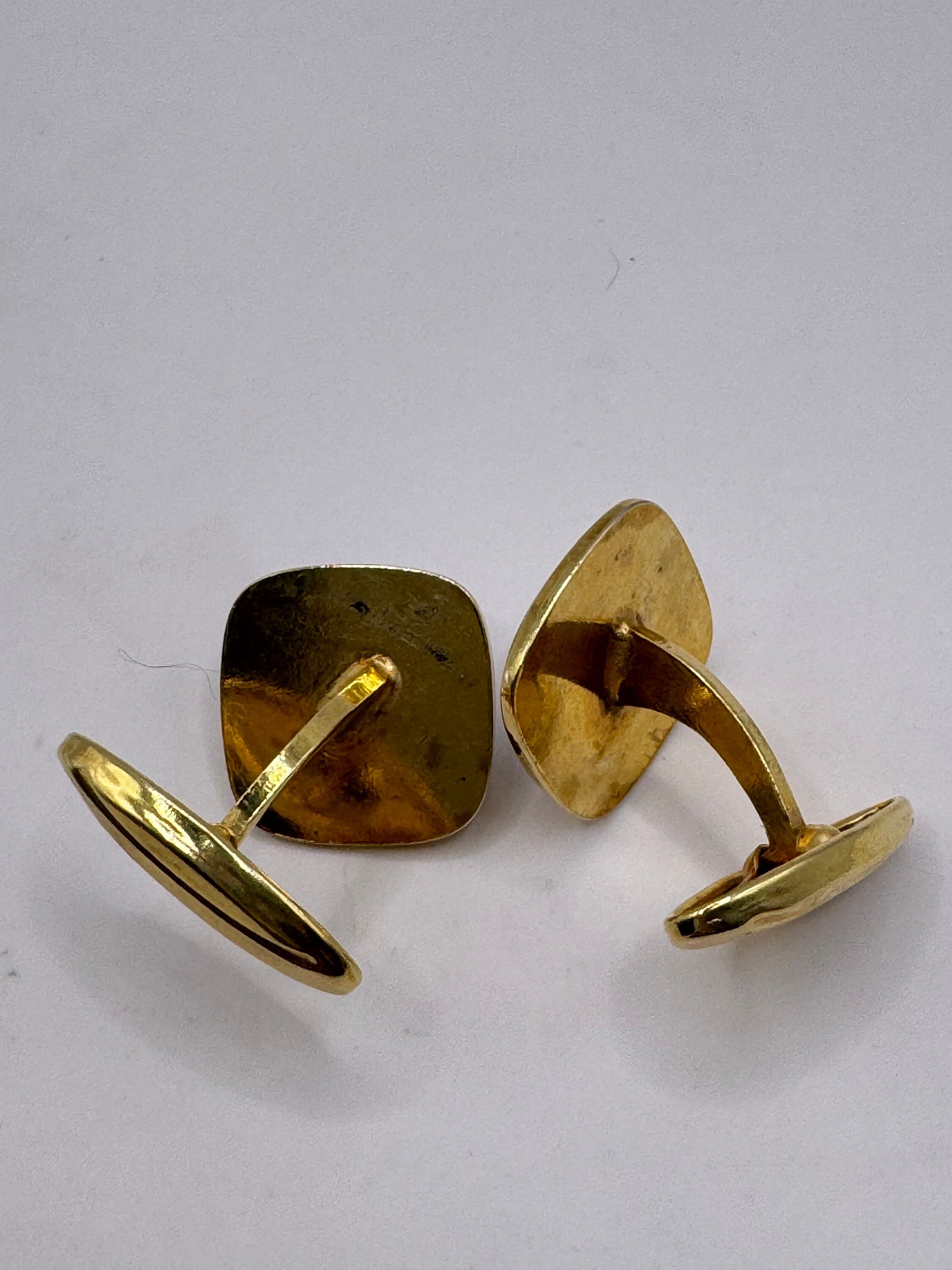 Vintage Golden Black Abalone Cuff Links