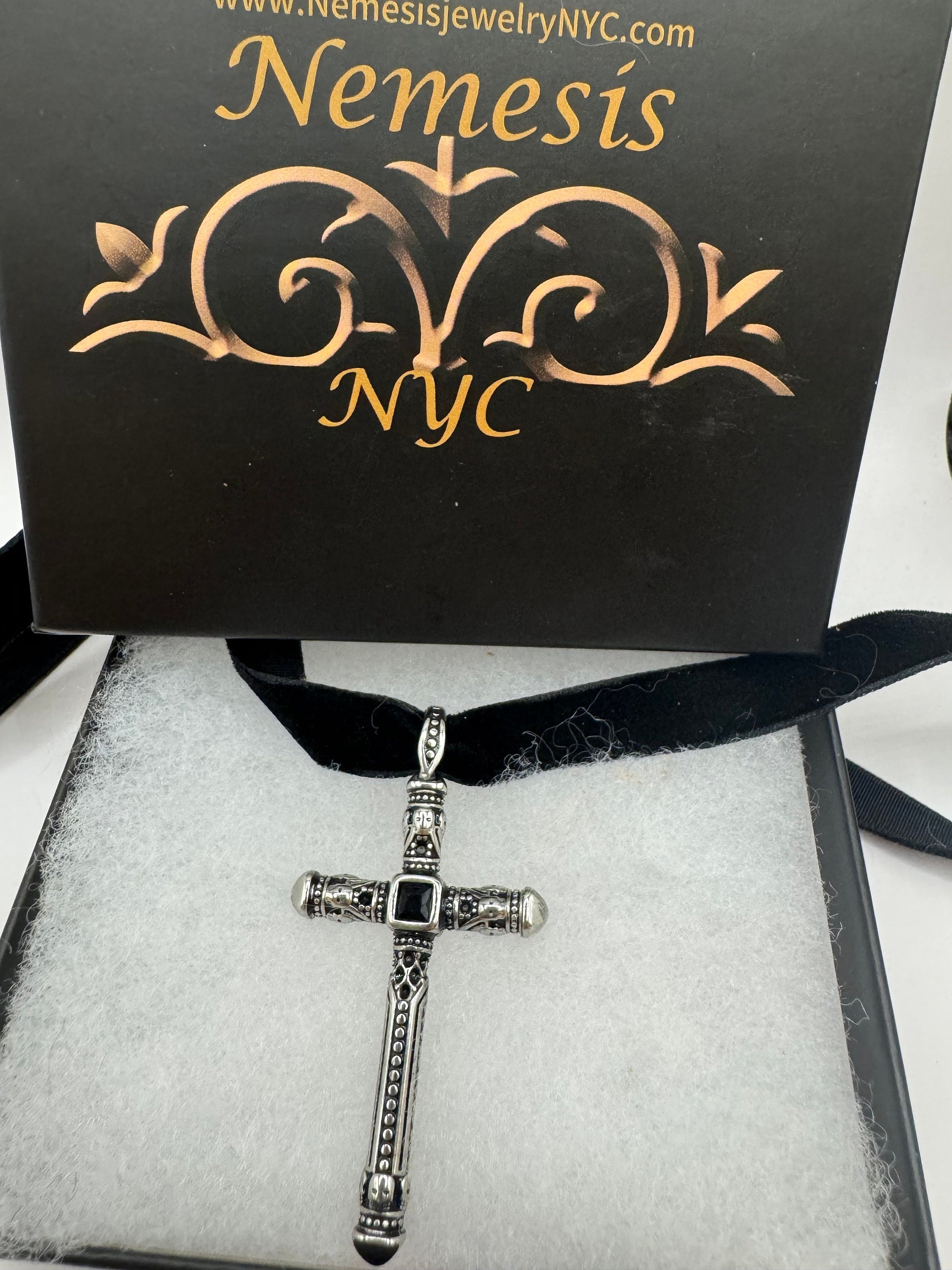 Vintage Celtic Golden Stainless Steel Cross Pendant Necklace