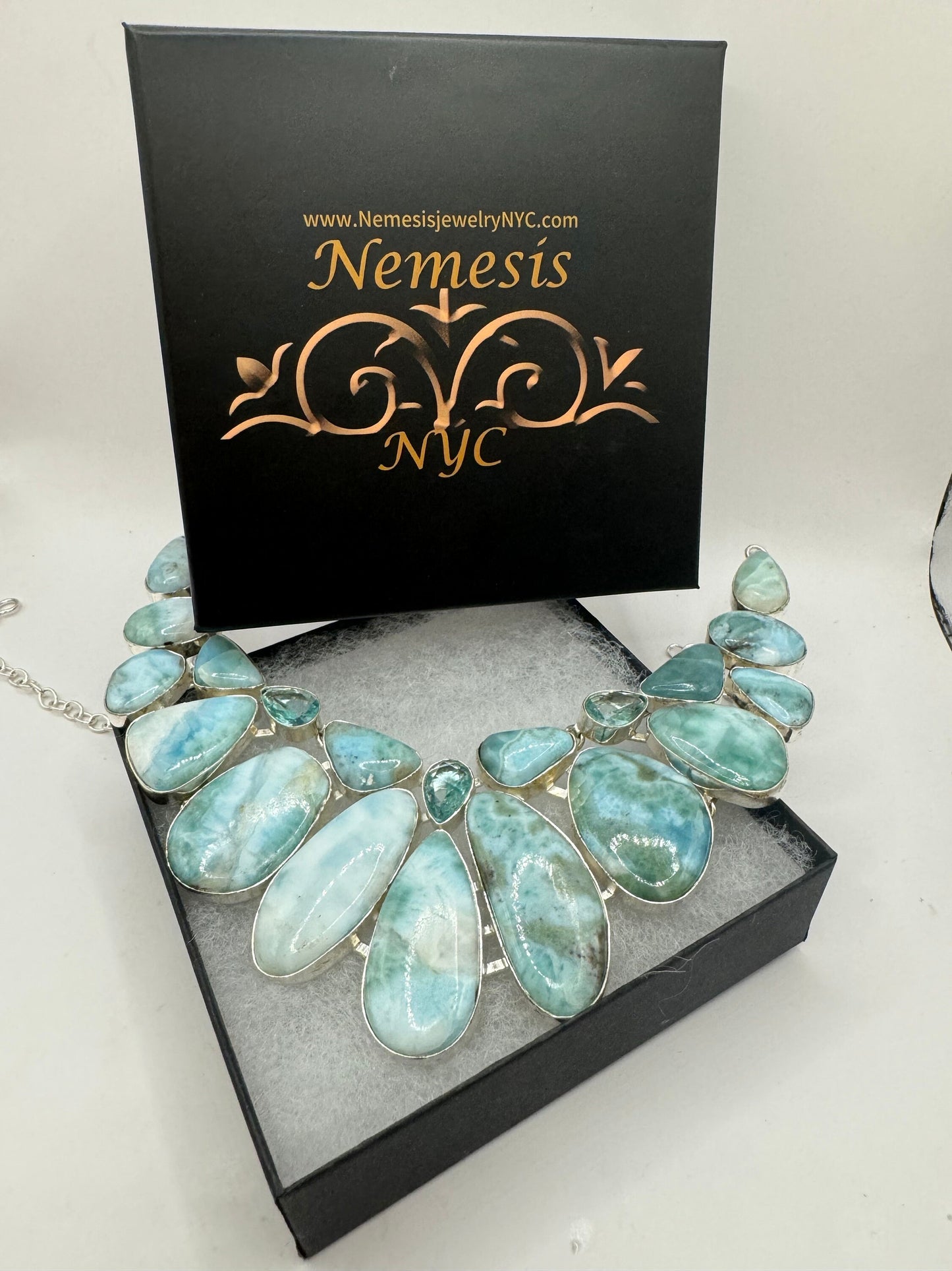 Vintage Blue Larimar Necklace Choker