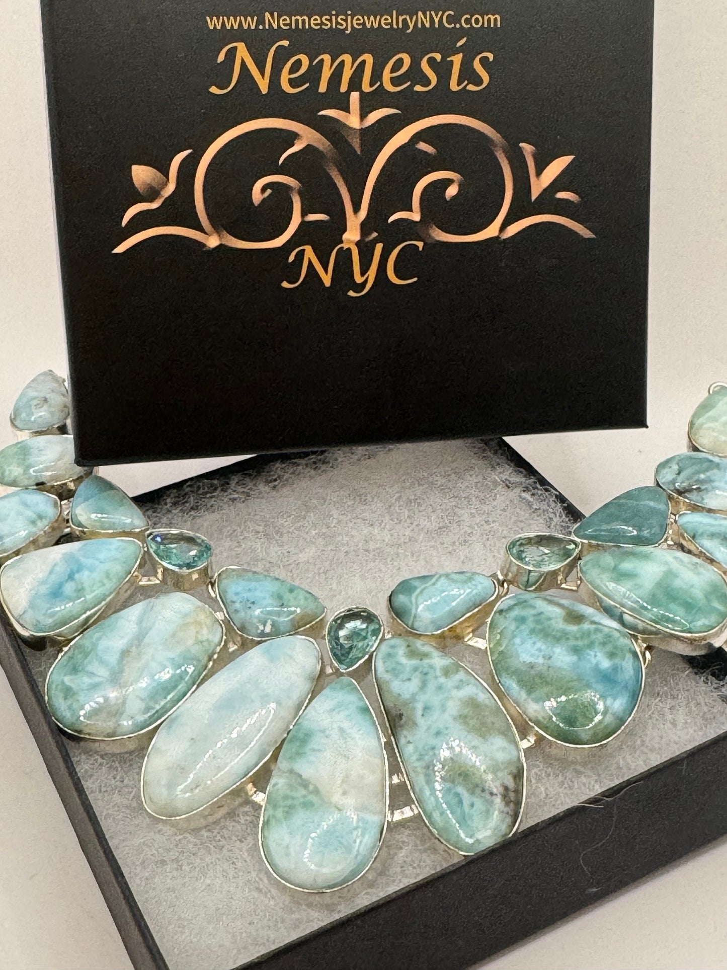 Vintage Blue Larimar Necklace Choker