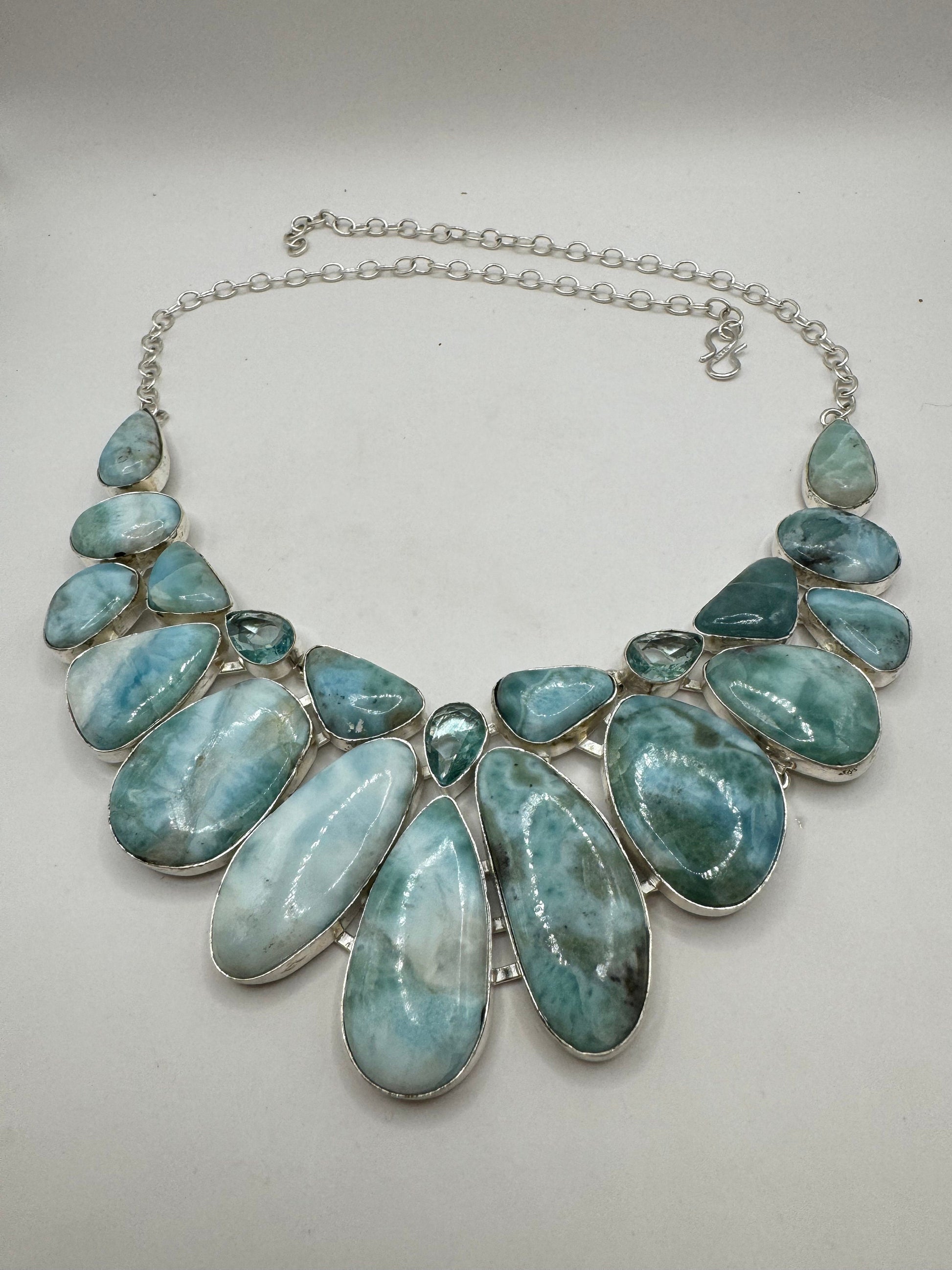 Vintage Blue Larimar Necklace Choker