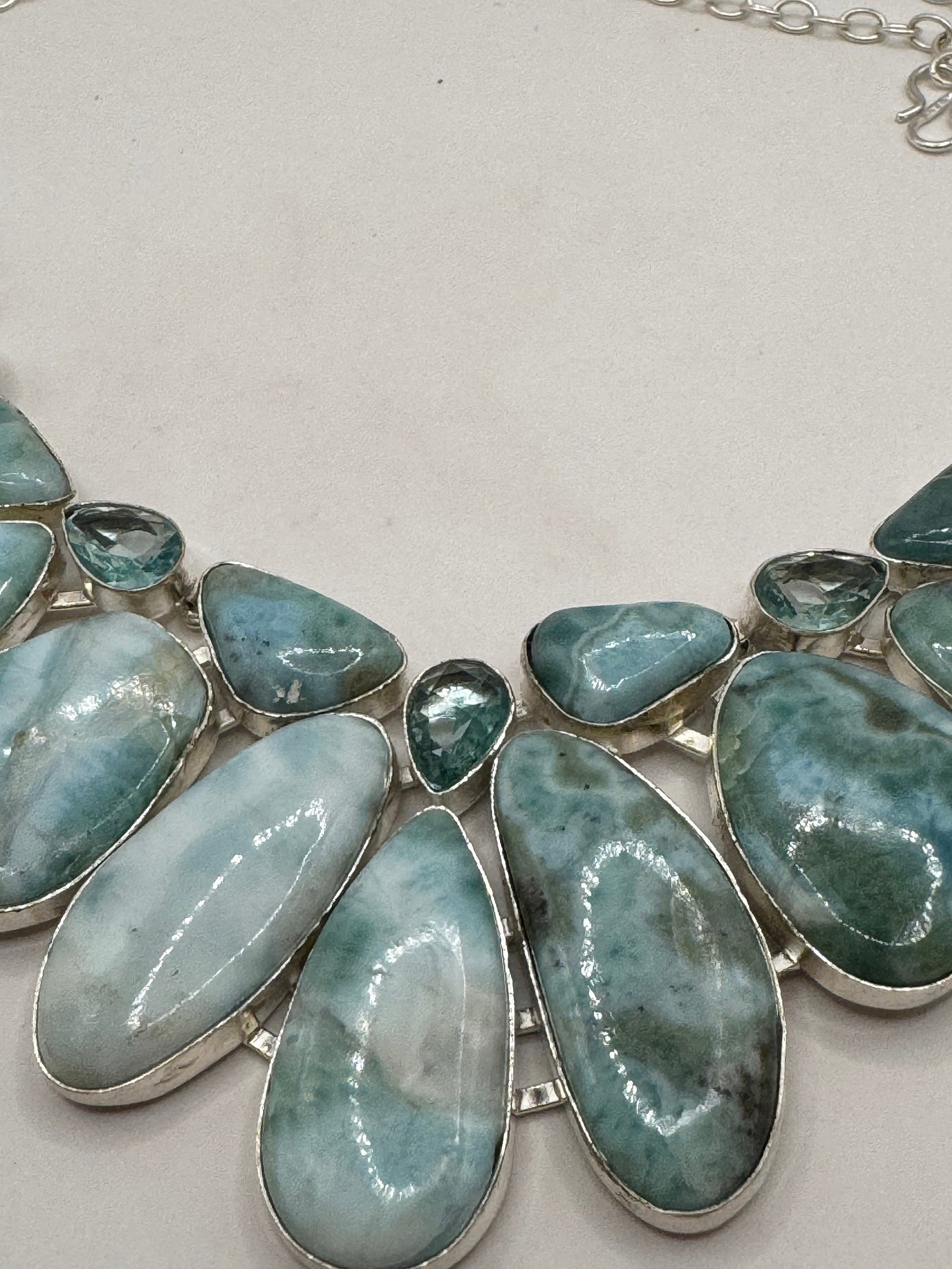 Vintage Blue Larimar Necklace Choker