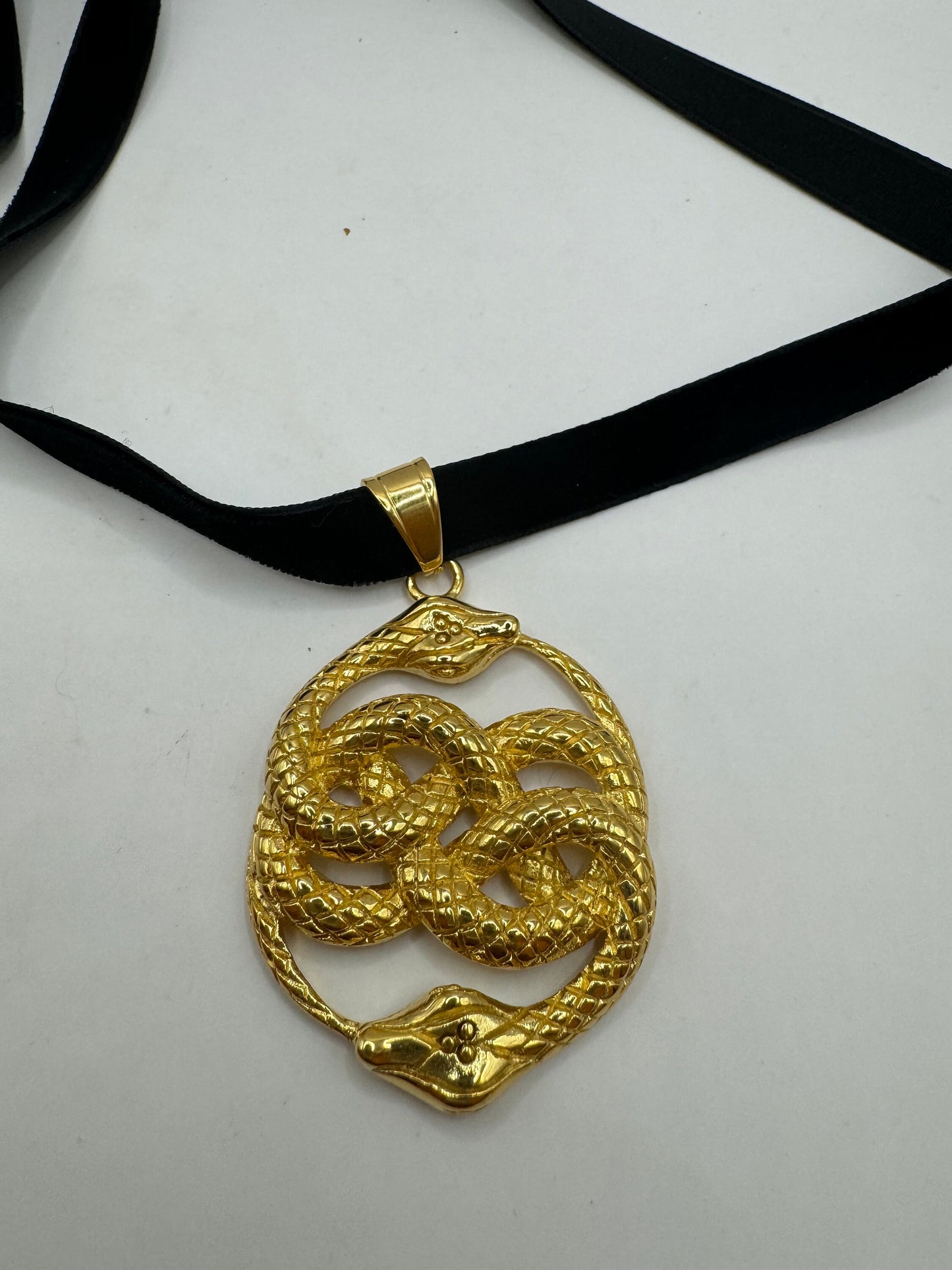 Vintage Stainless Steel Snake Choker Necklace