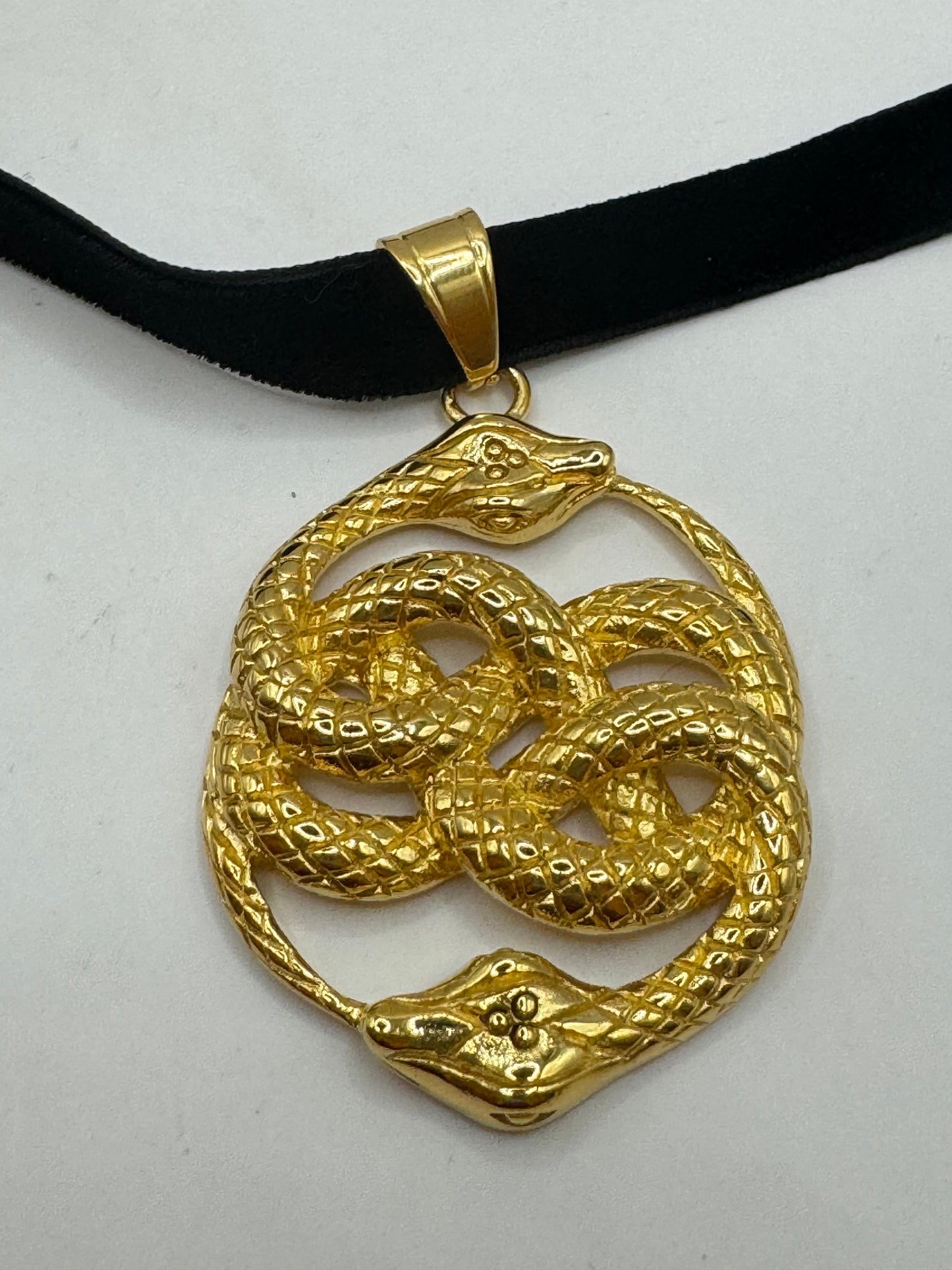 Vintage Stainless Steel Snake Choker Necklace