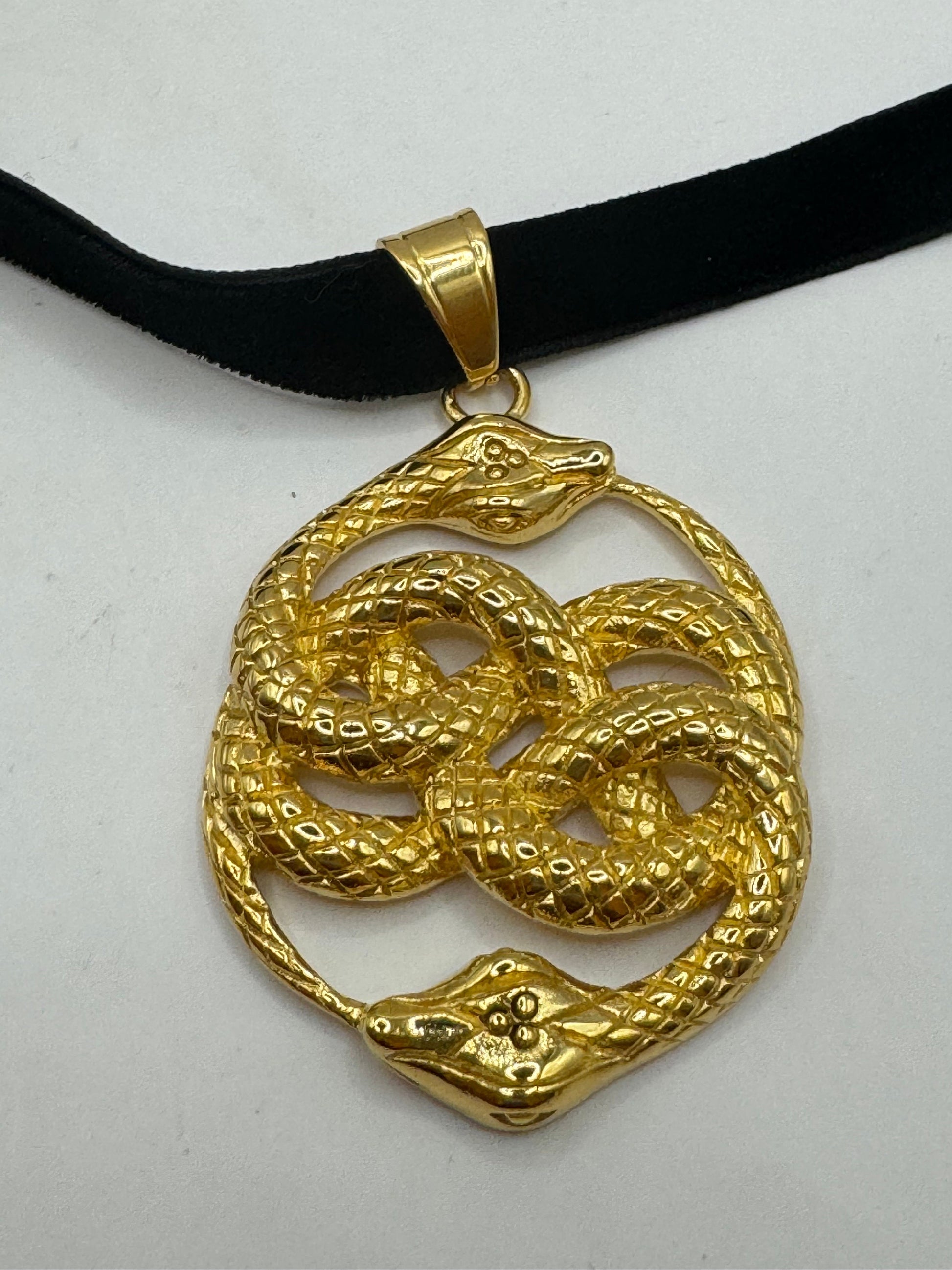 Vintage Stainless Steel Snake Choker Necklace