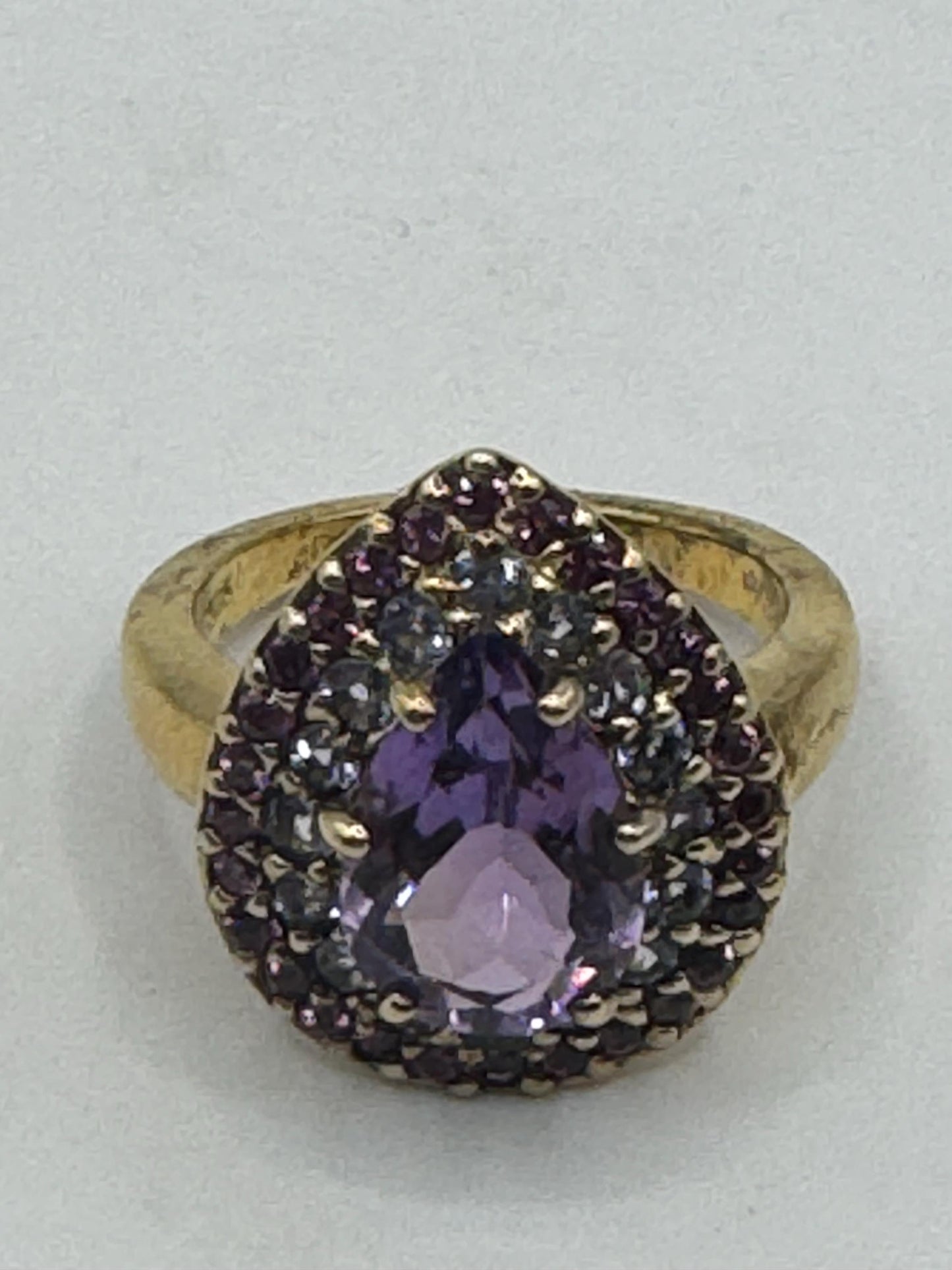 Vintage Purple Amethyst Ring in 925 Sterling Silver