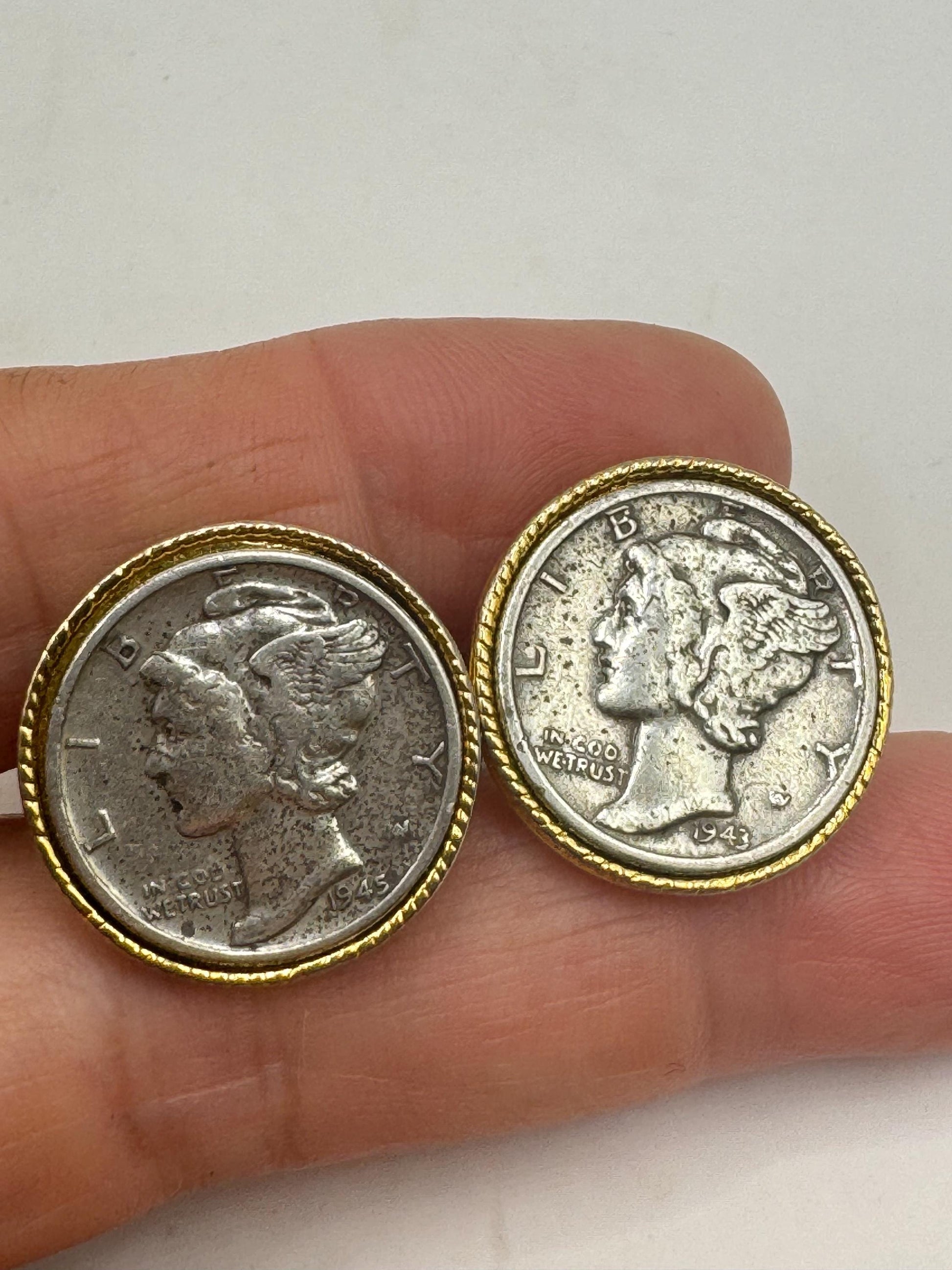 Vintage Liberty Dime Coin Cuff Links