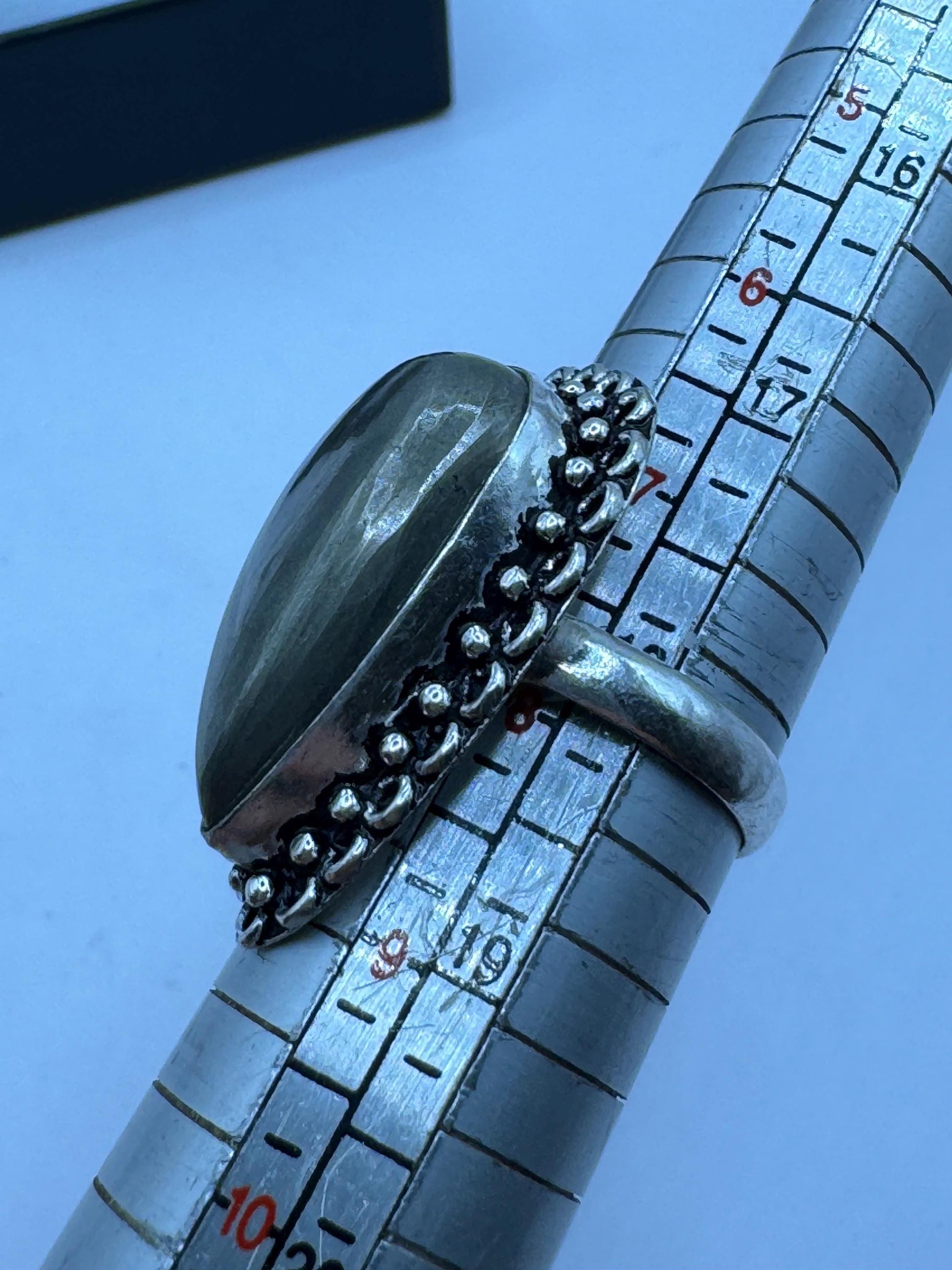 Vintage Gold Pyrite Silver Cocktail Ring Size 8
