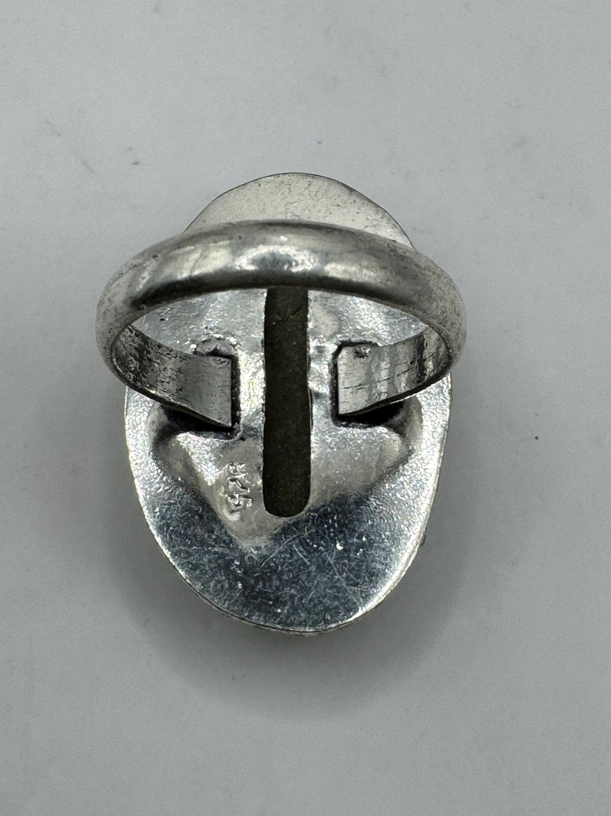 Vintage Gold Pyrite Silver Cocktail Ring Size 8