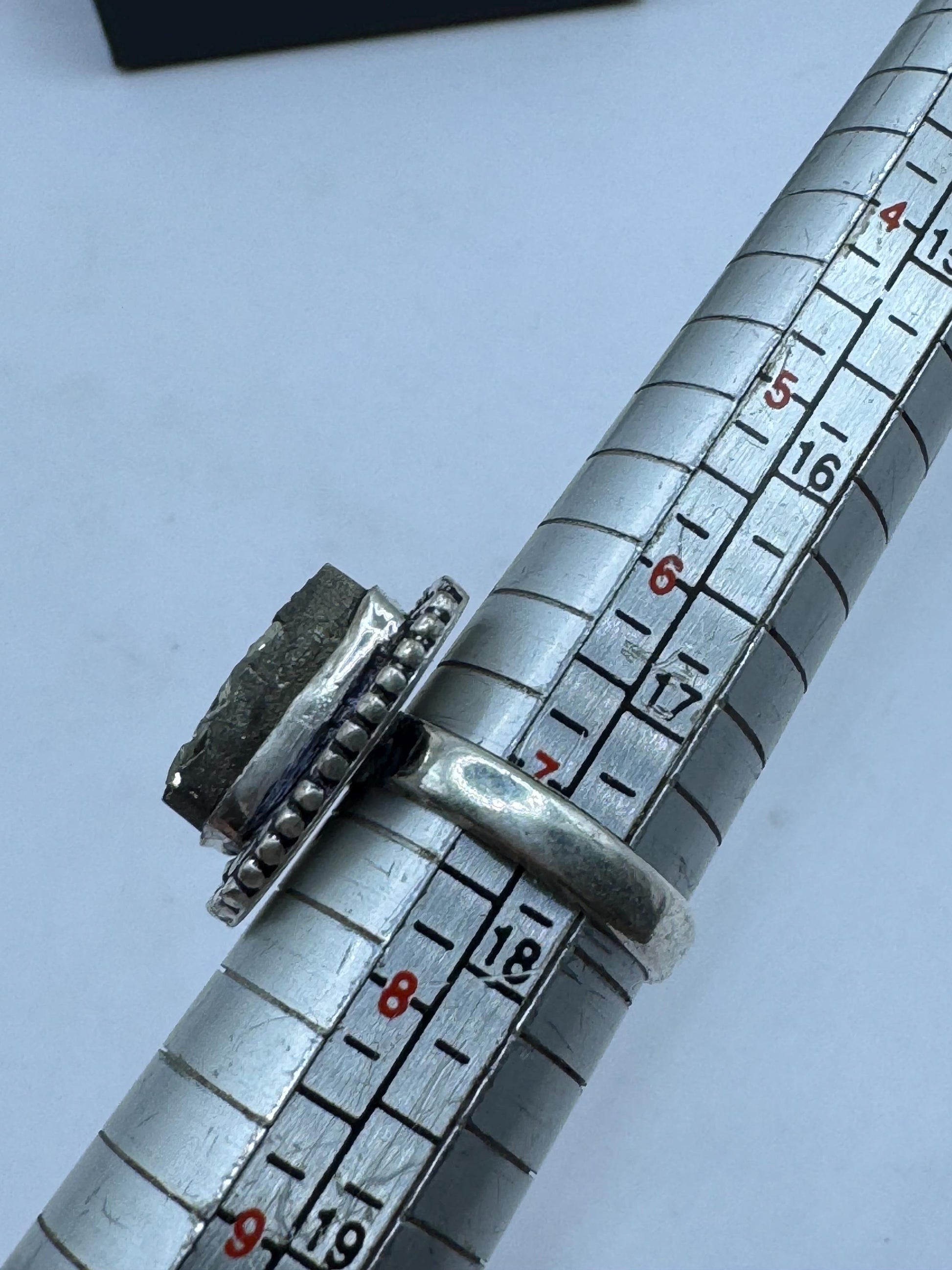 Vintage Gold Pyrite Silver Cocktail Ring Size 6