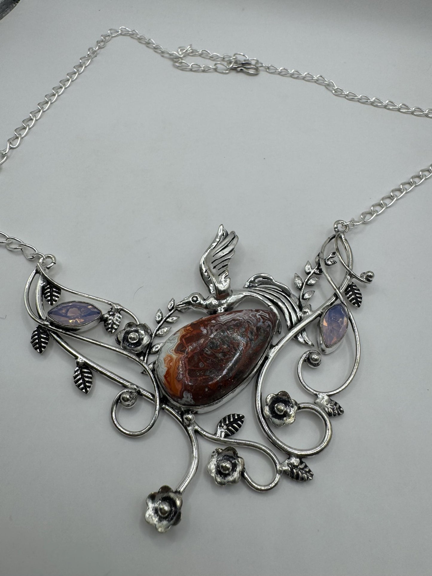 Vintage Silver Genuine Ruby Zoisite Choker Black Velvet Necklace.