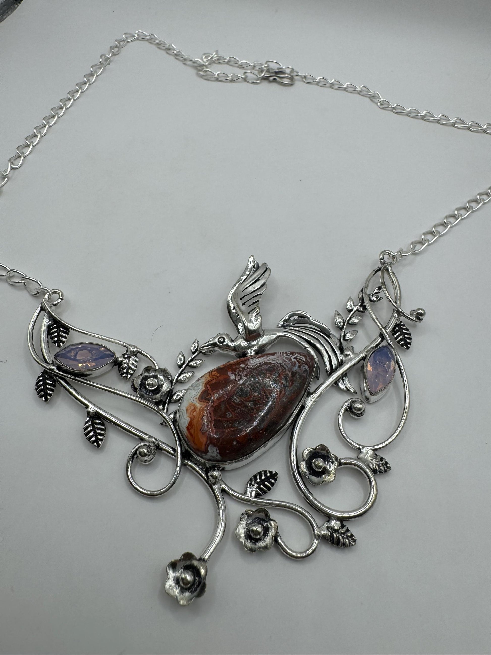 Vintage Silver Genuine Ruby Zoisite Choker Black Velvet Necklace.