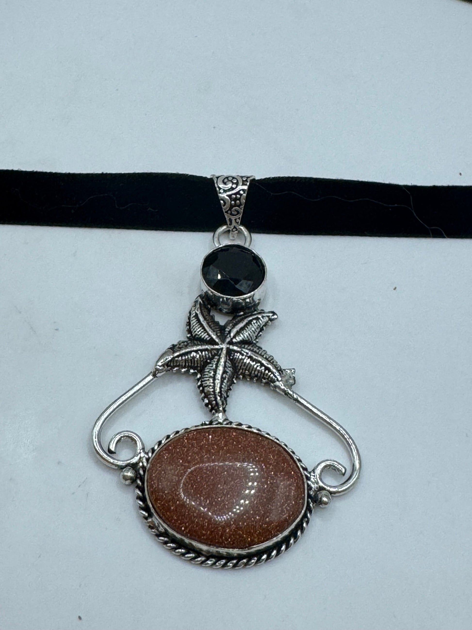 Vintage Golden Sandstone silver collar necklace choker