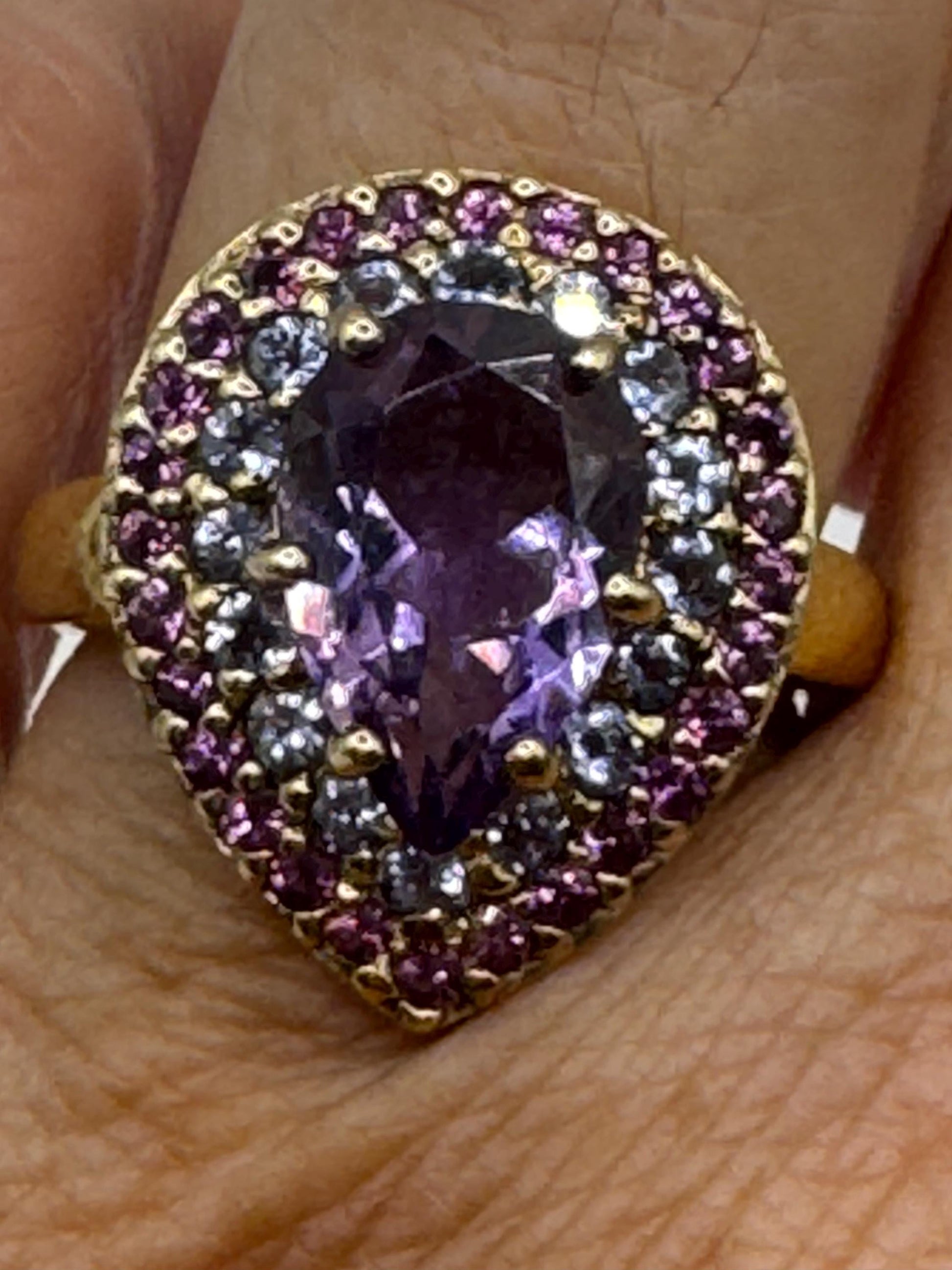 Vintage Purple Amethyst Ring in 925 Sterling Silver
