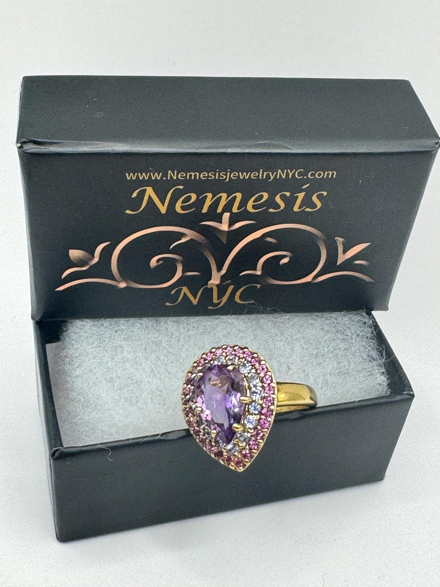 Vintage Purple Amethyst Ring in 925 Sterling Silver