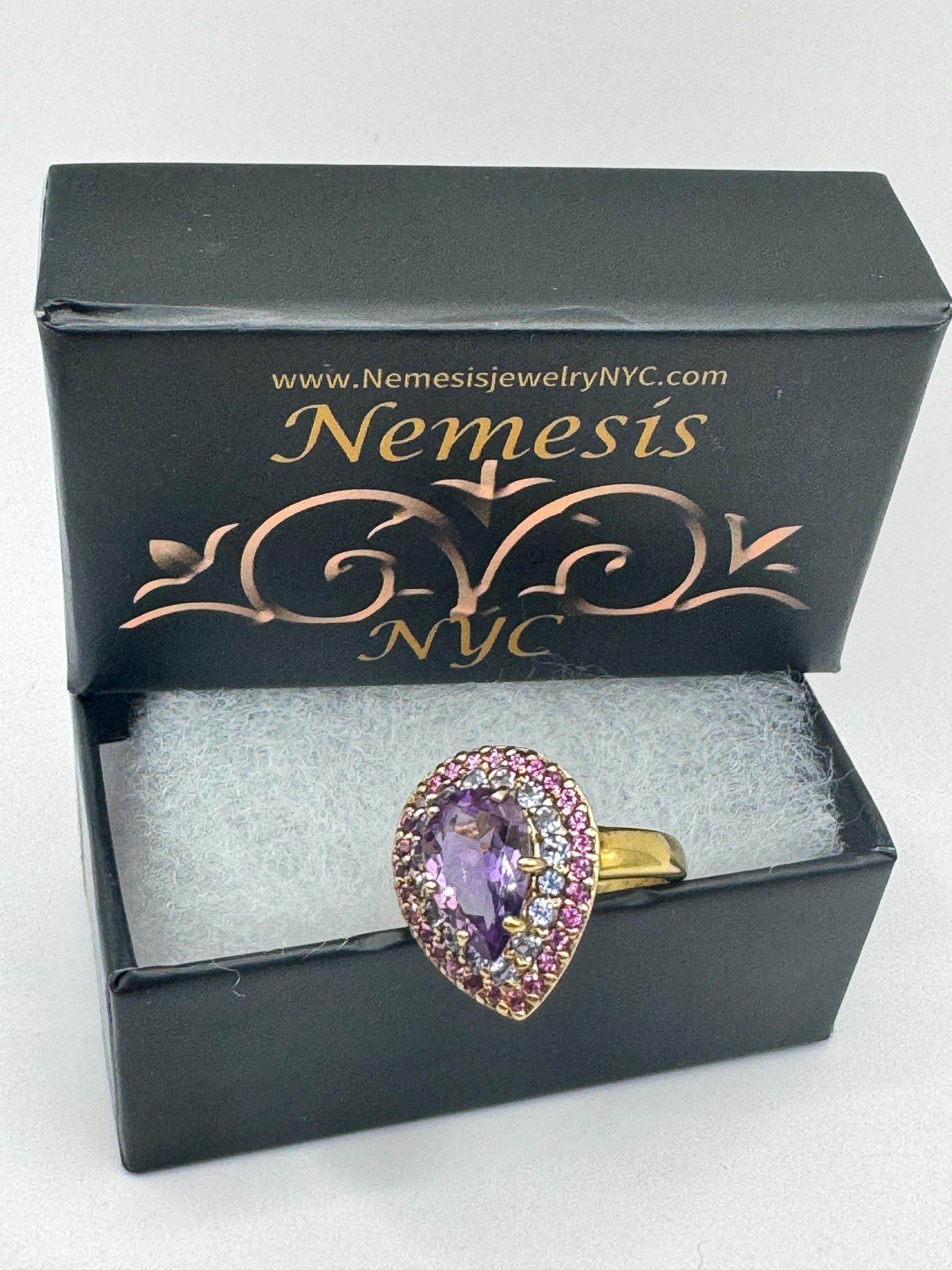 Vintage Purple Amethyst Ring in 925 Sterling Silver