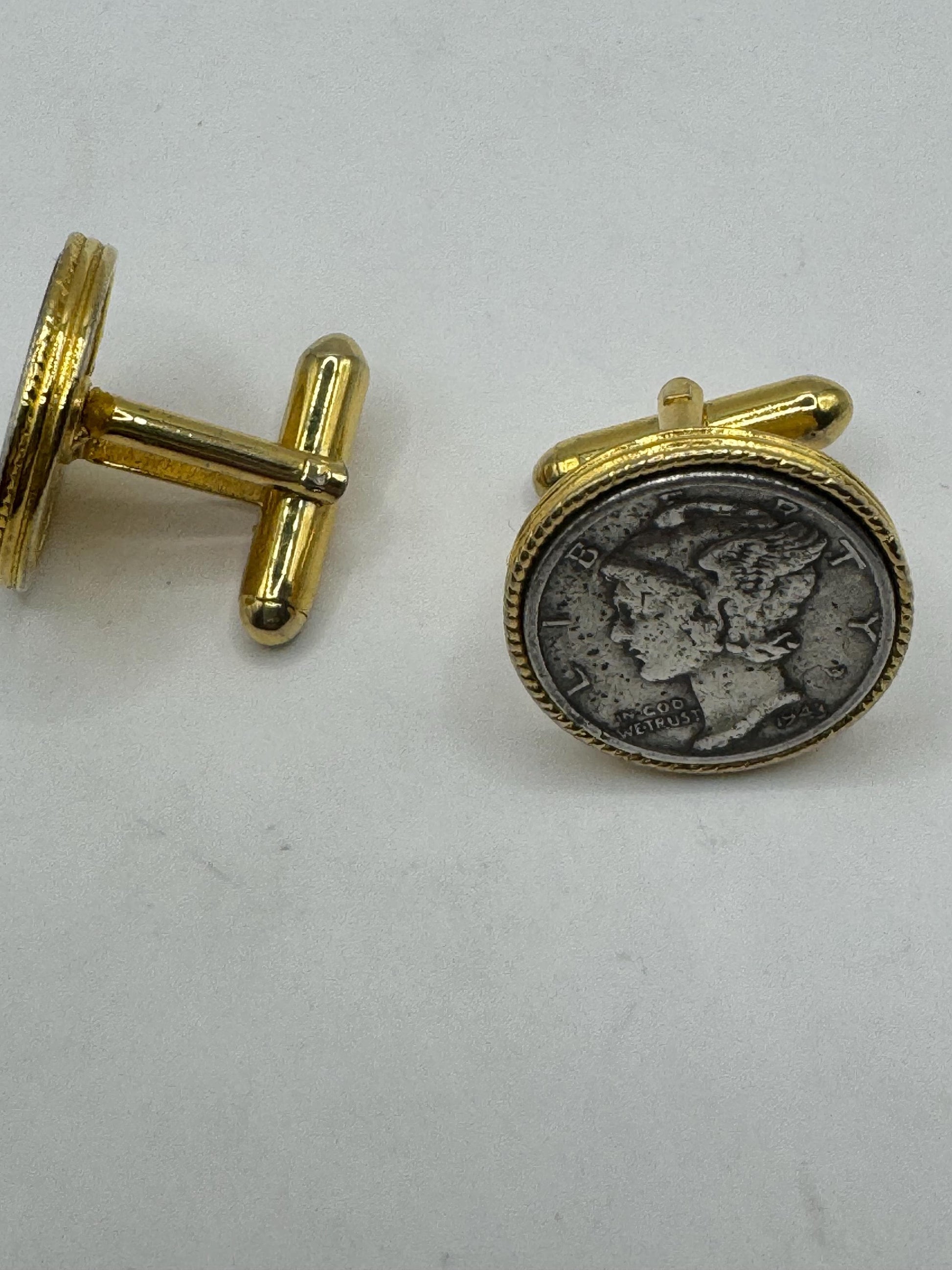 Vintage Liberty Dime Coin Cuff Links
