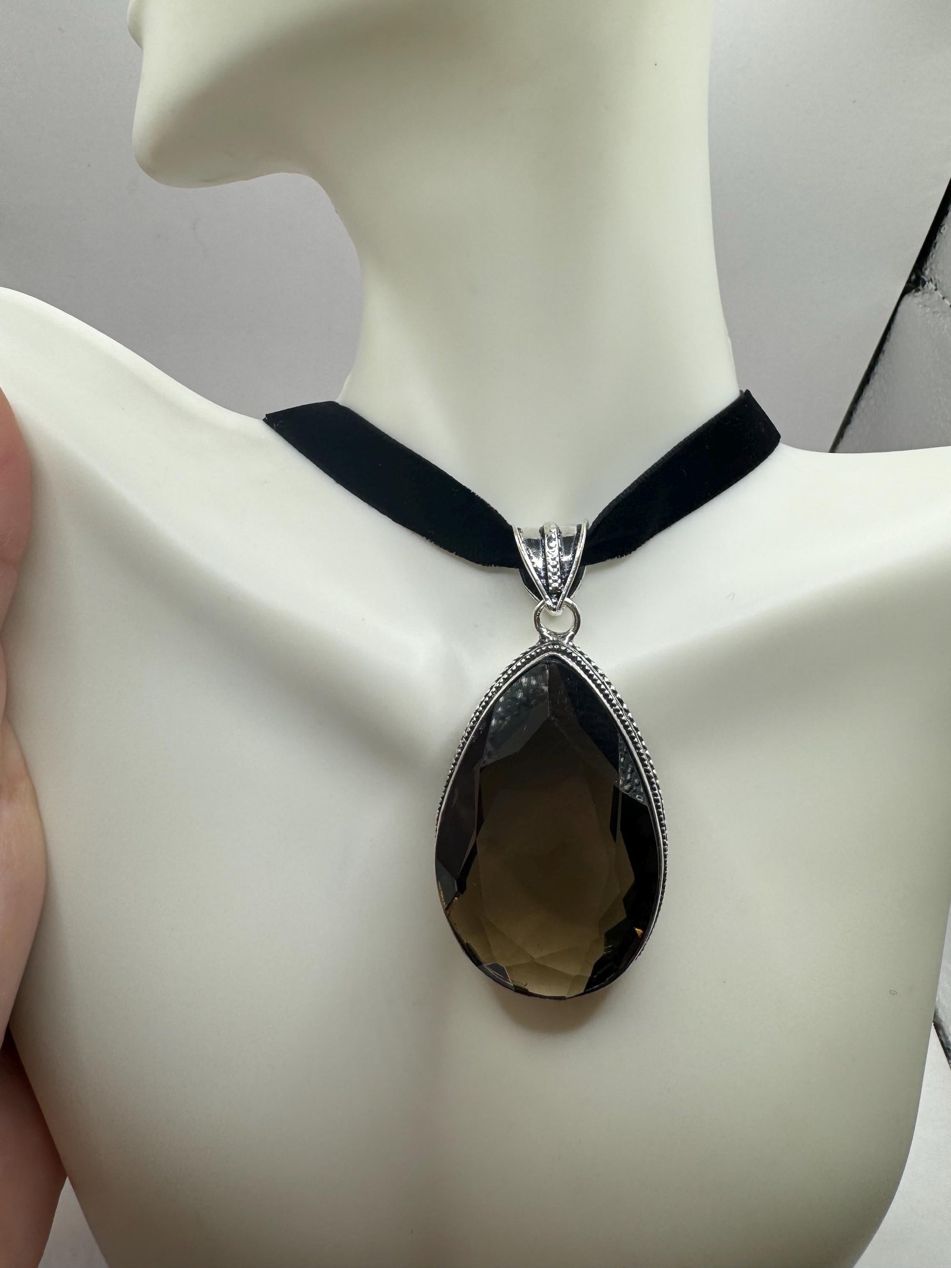 Vintage Smoky Topaz Necklace Choker