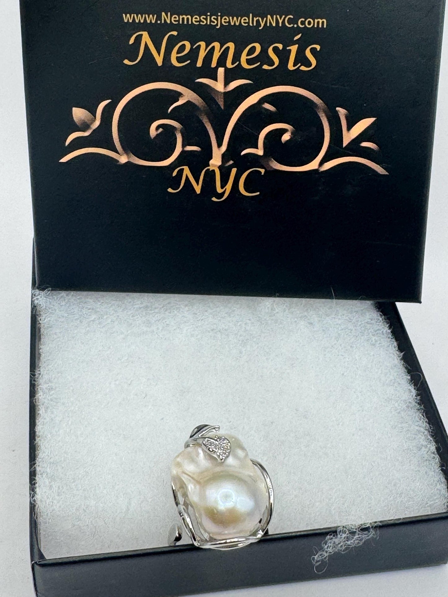 Vintage Biwa Pearl Ring 925 Sterling Silver Cocktail Statement Adjustable