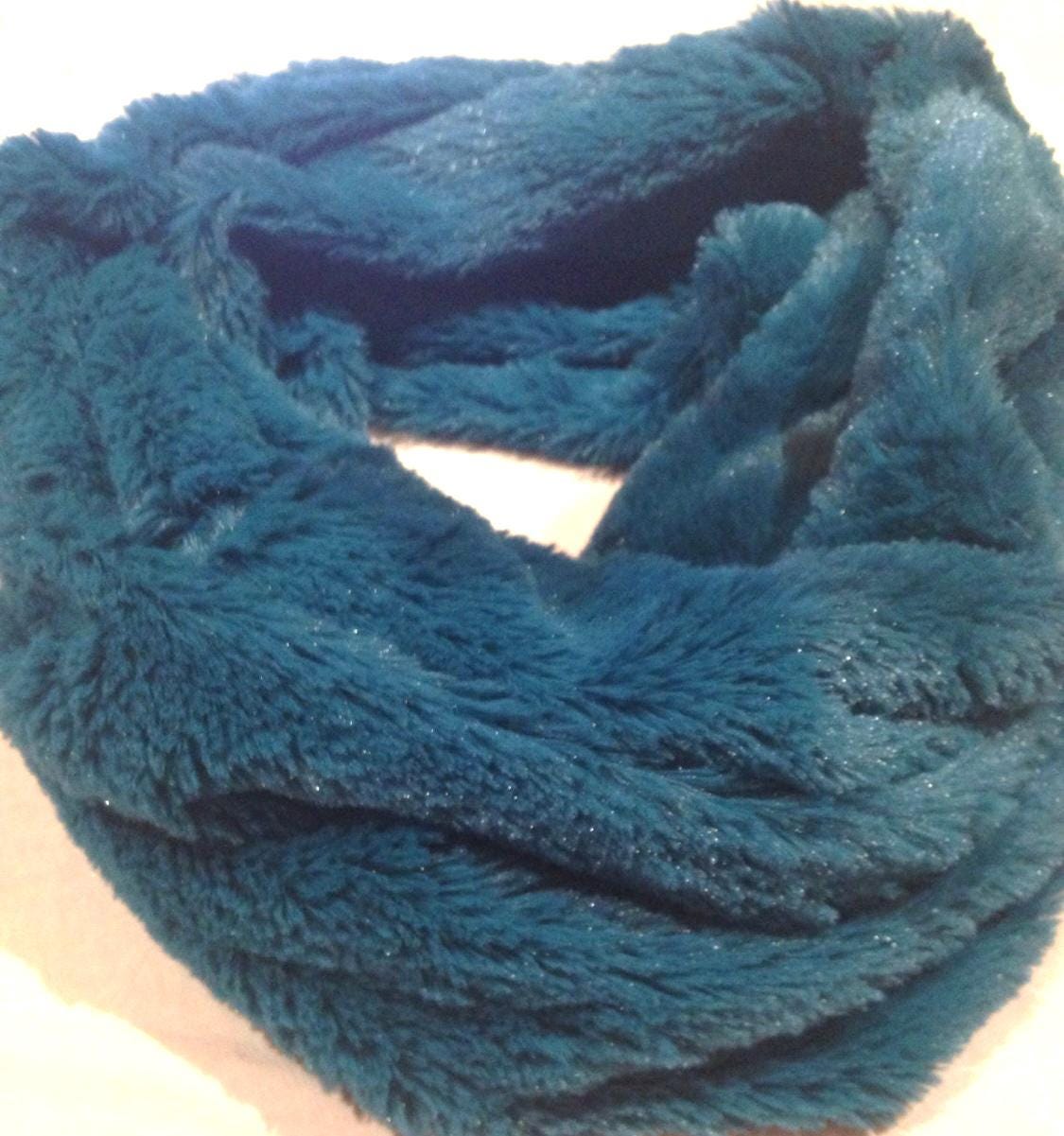 Antique Vintage Styled Infinity Scarf Cool Furry Knit