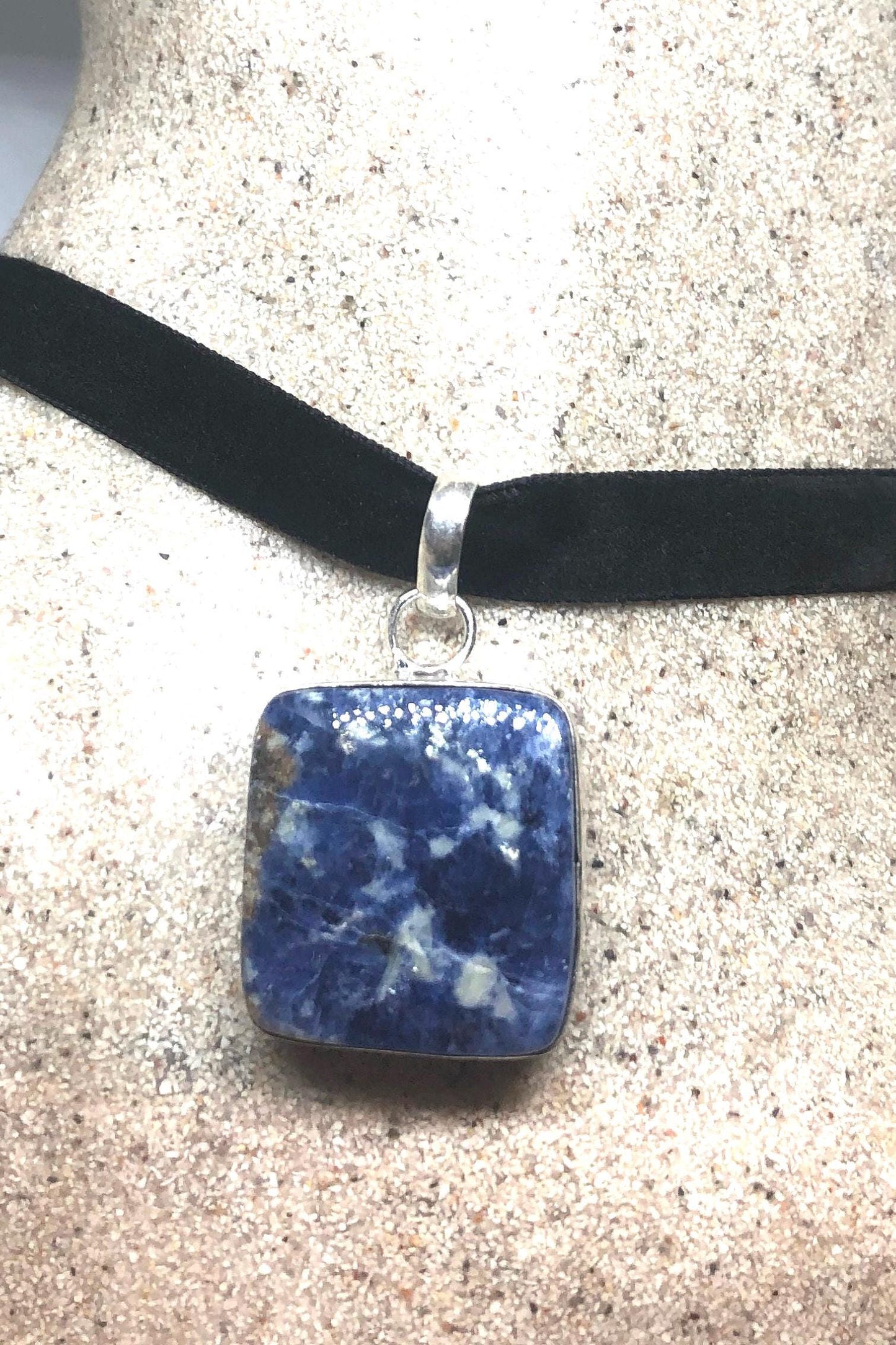 Vintage Blue Lapis Choker Necklace