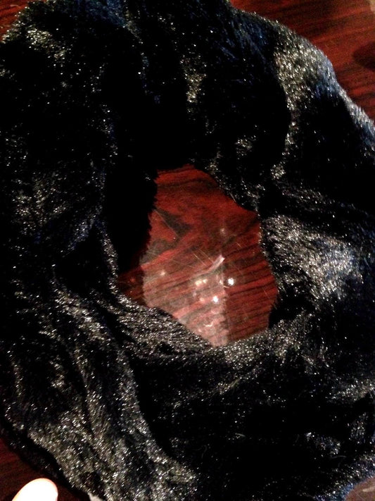Deep Black Soft Faux Fur Infinity Scarf