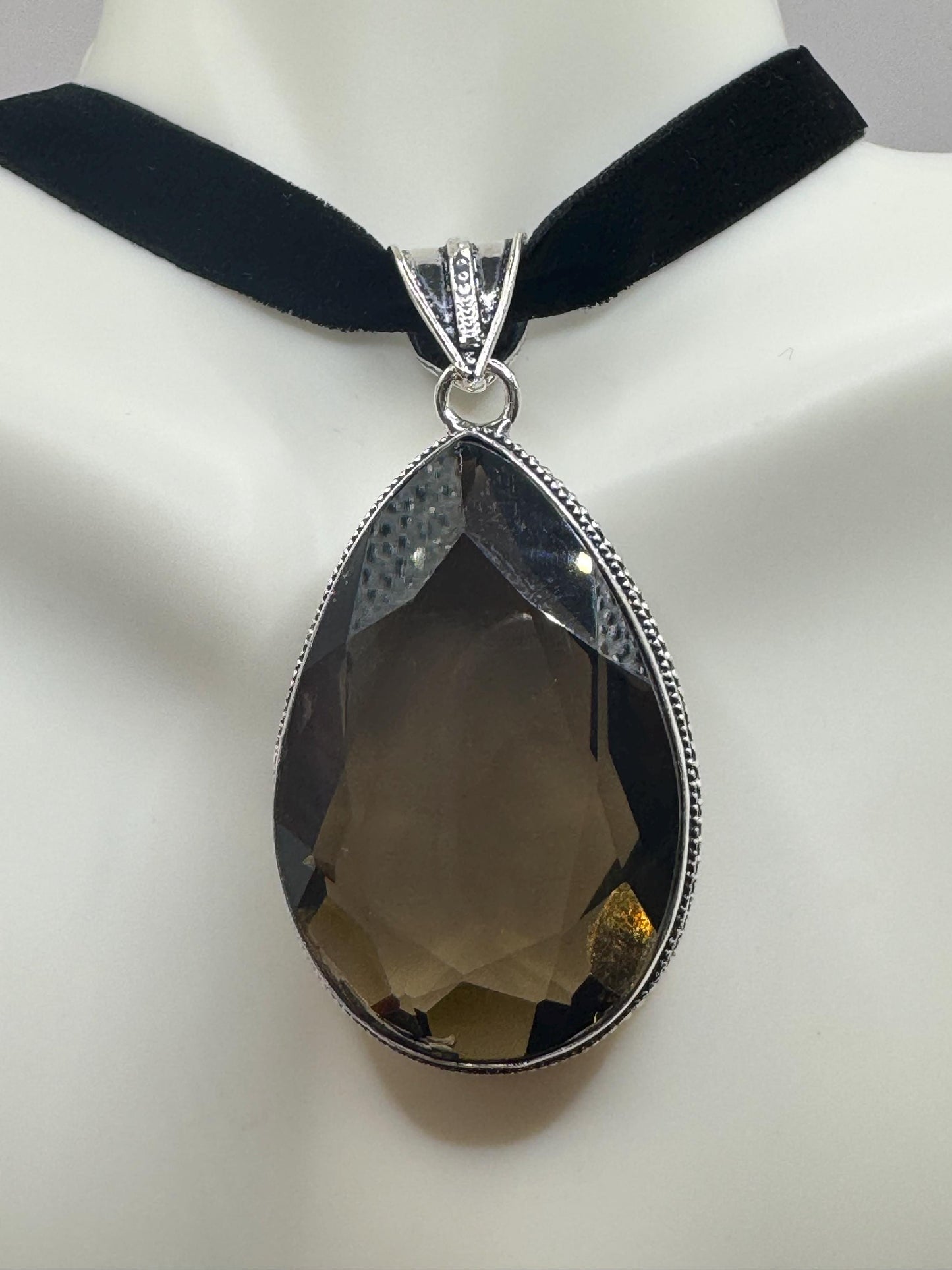 Vintage Smoky Topaz Necklace Choker