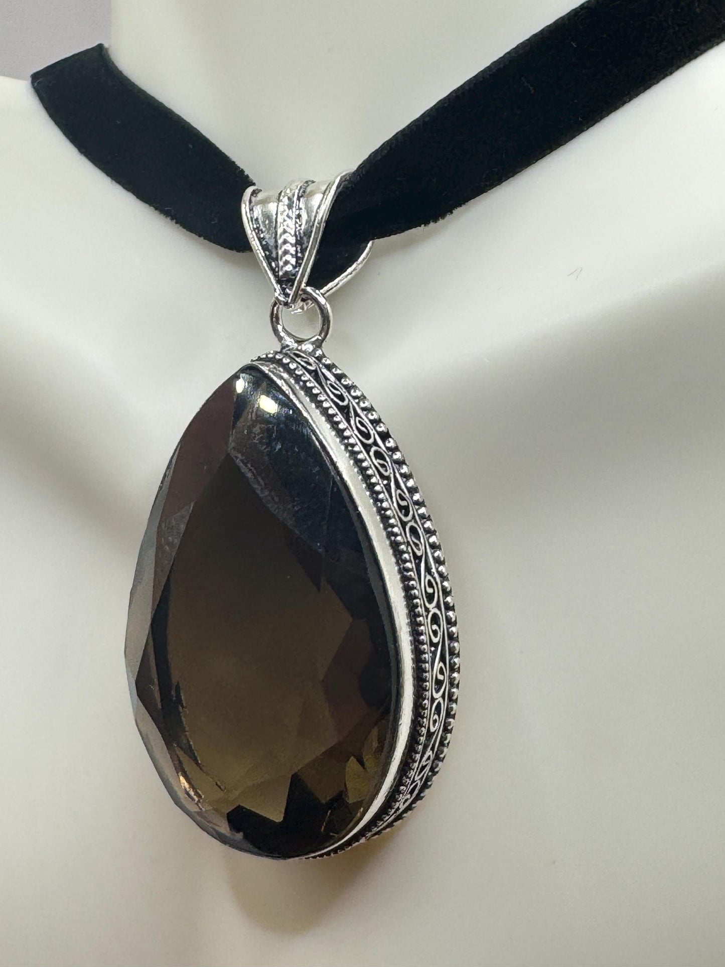 Vintage Smoky Topaz Necklace Choker