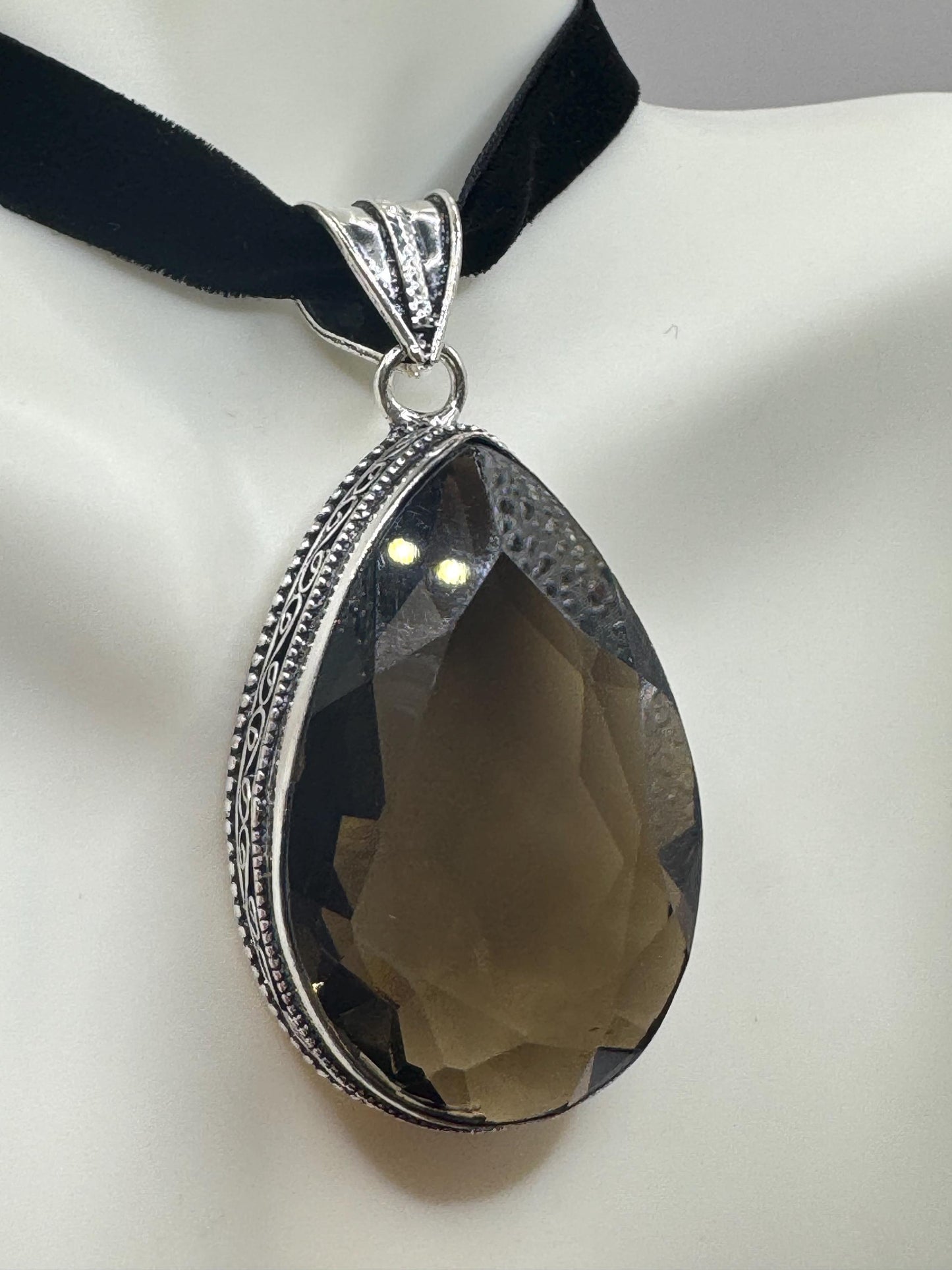 Vintage Smoky Topaz Necklace Choker