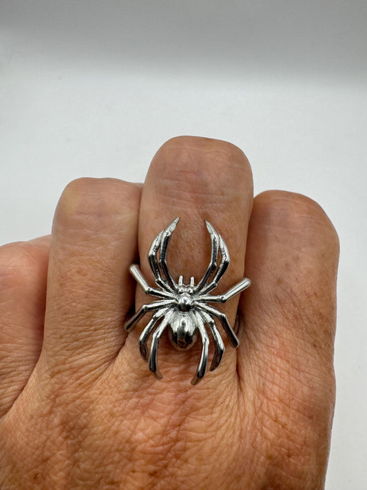 Vintage Gothic Spider Ring Silver stainless steel