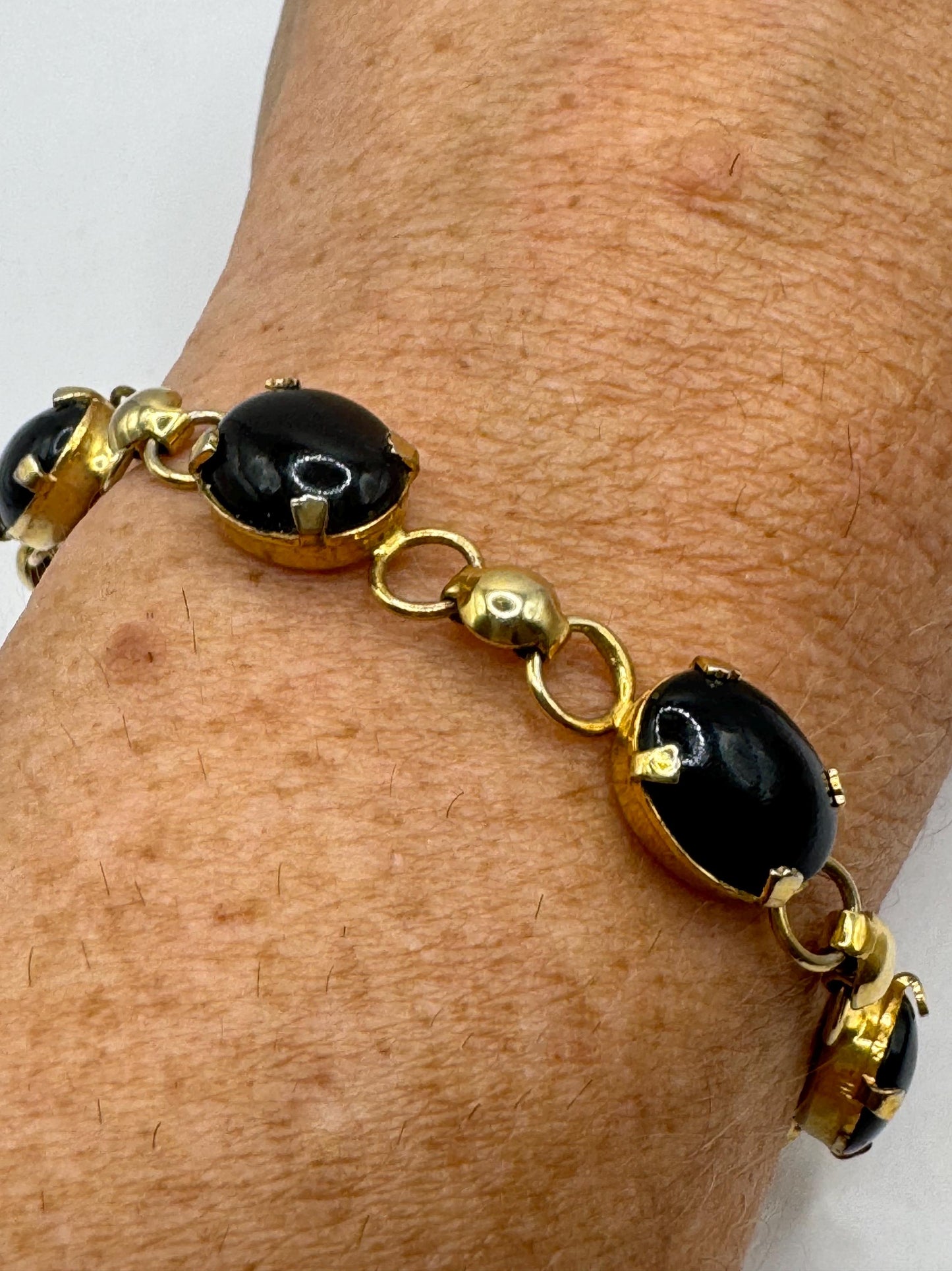 Vintage black Onyx Bracelet Gold filled