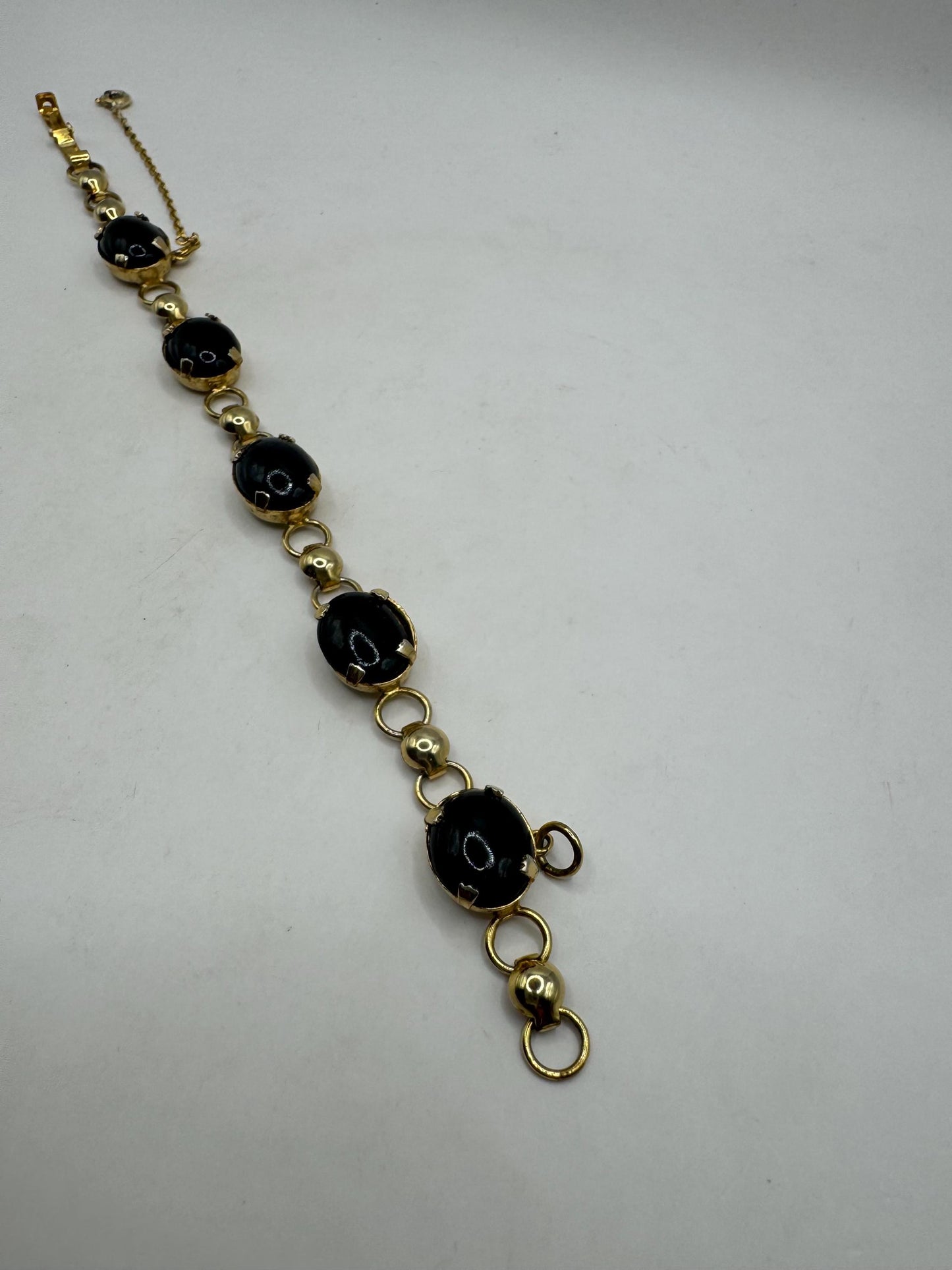 Vintage black Onyx Bracelet Gold filled