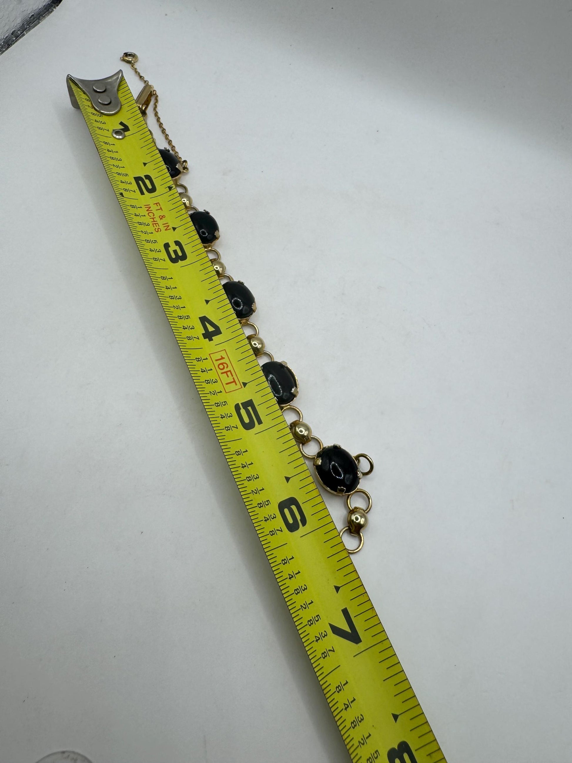 Vintage black Onyx Bracelet Gold filled