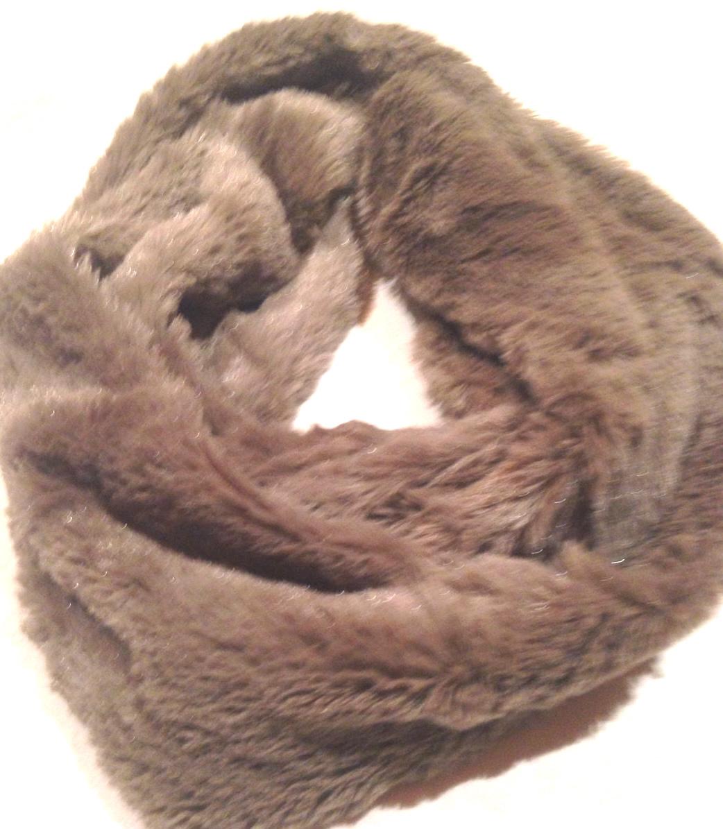 Antique Vintage Styled Infinity Scarf Cool Furry Knit