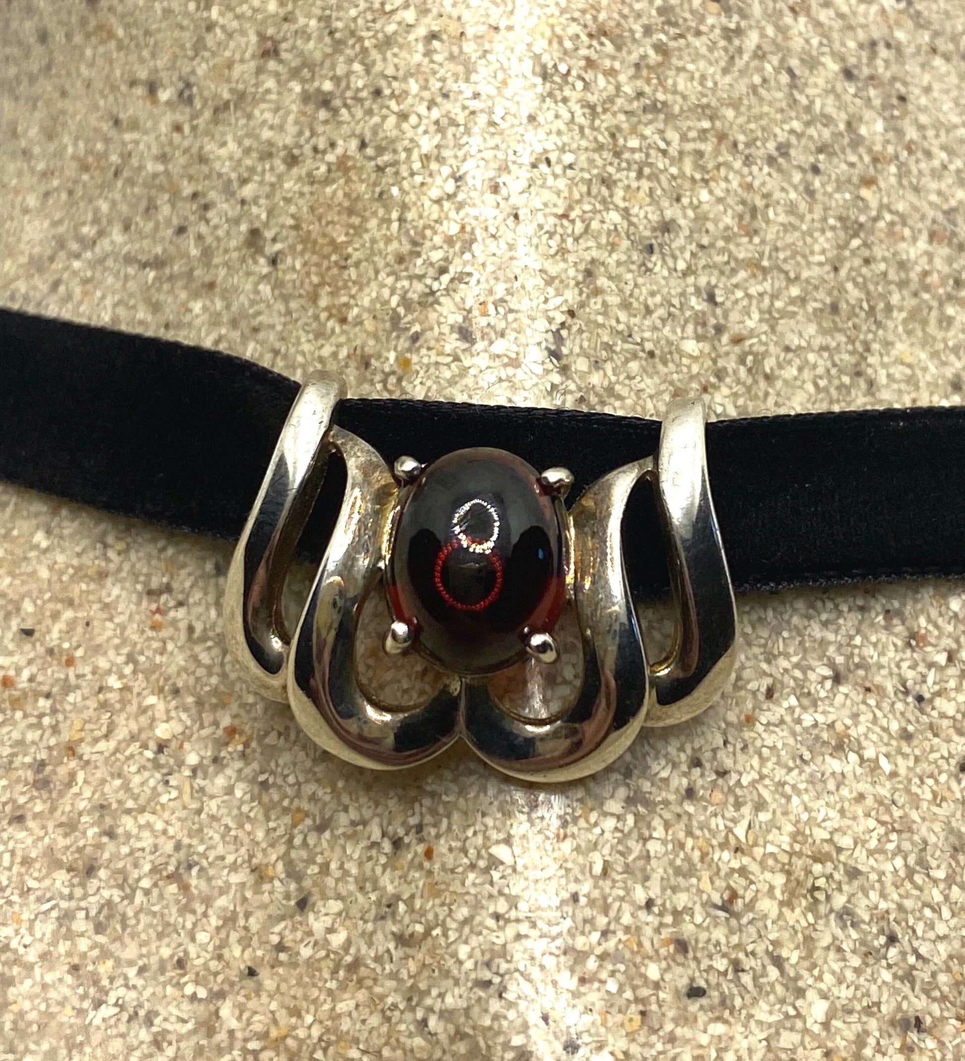 Vintage Handmade 925 Sterling Silver Genuine Garnet Antique Pendant Necklace