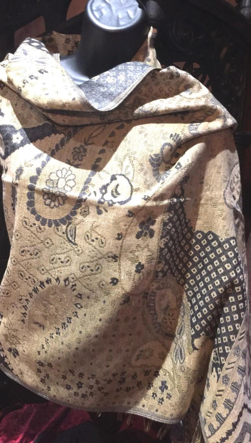 Vintage Paisley Brocade Pashmina Scarf Wrap
