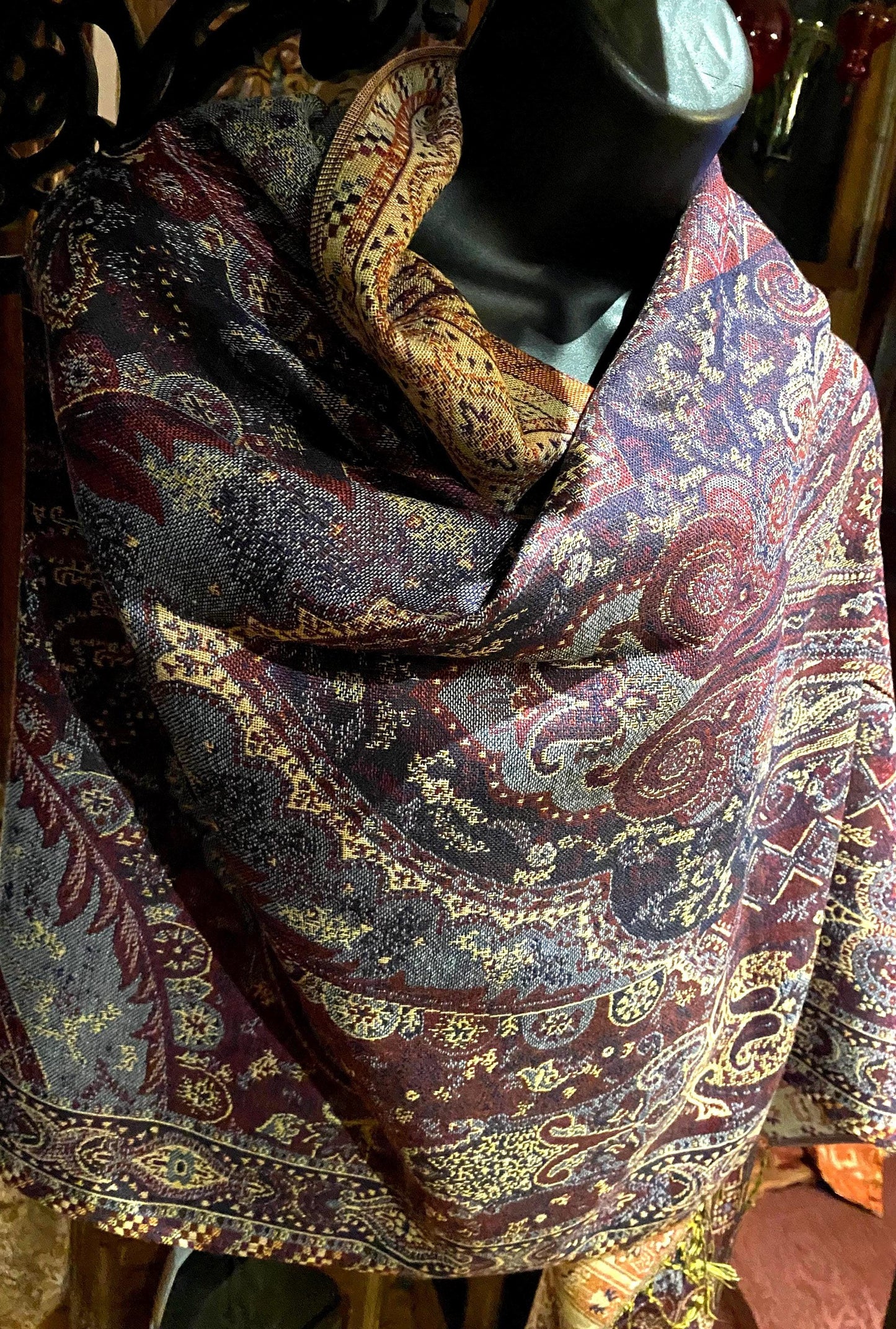 Paisley Brocade Pashmina Scarf Wrap Shawl