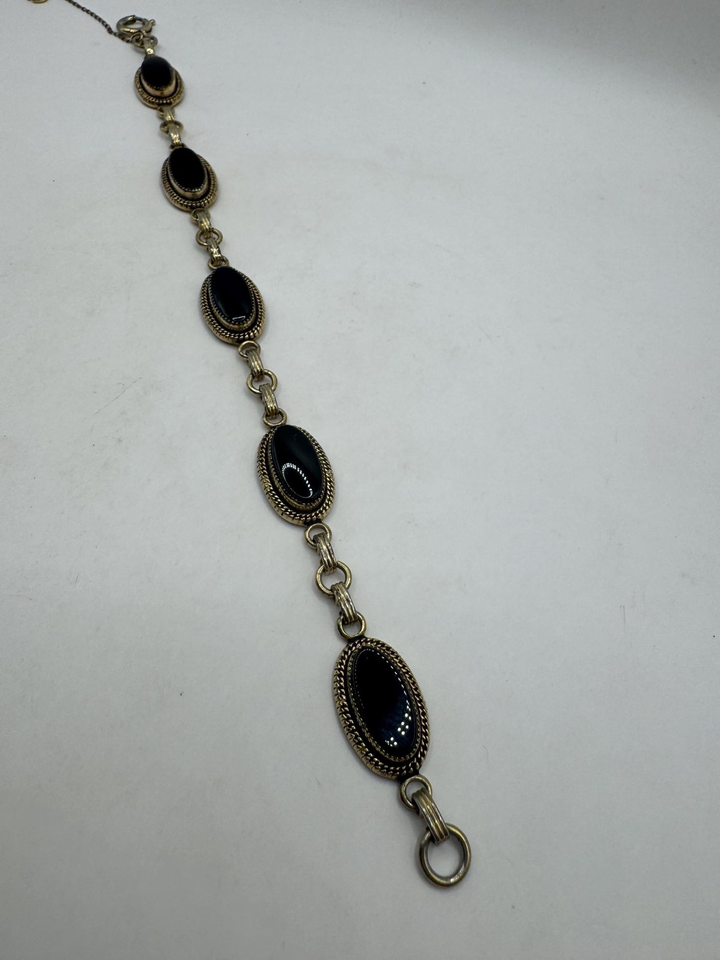 Vintage black Onyx Bracelet Gold filled