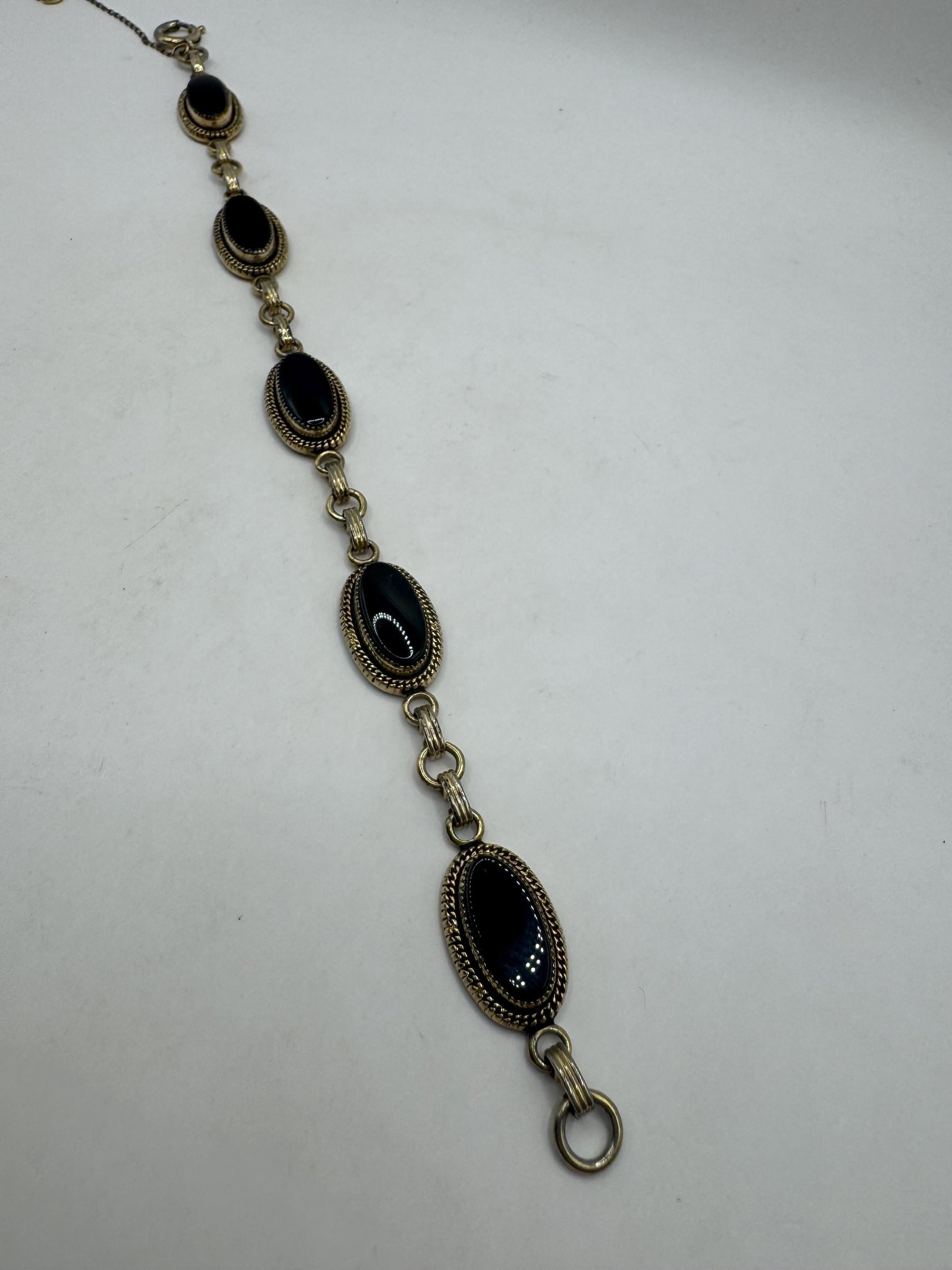 Vintage black Onyx Bracelet Gold filled