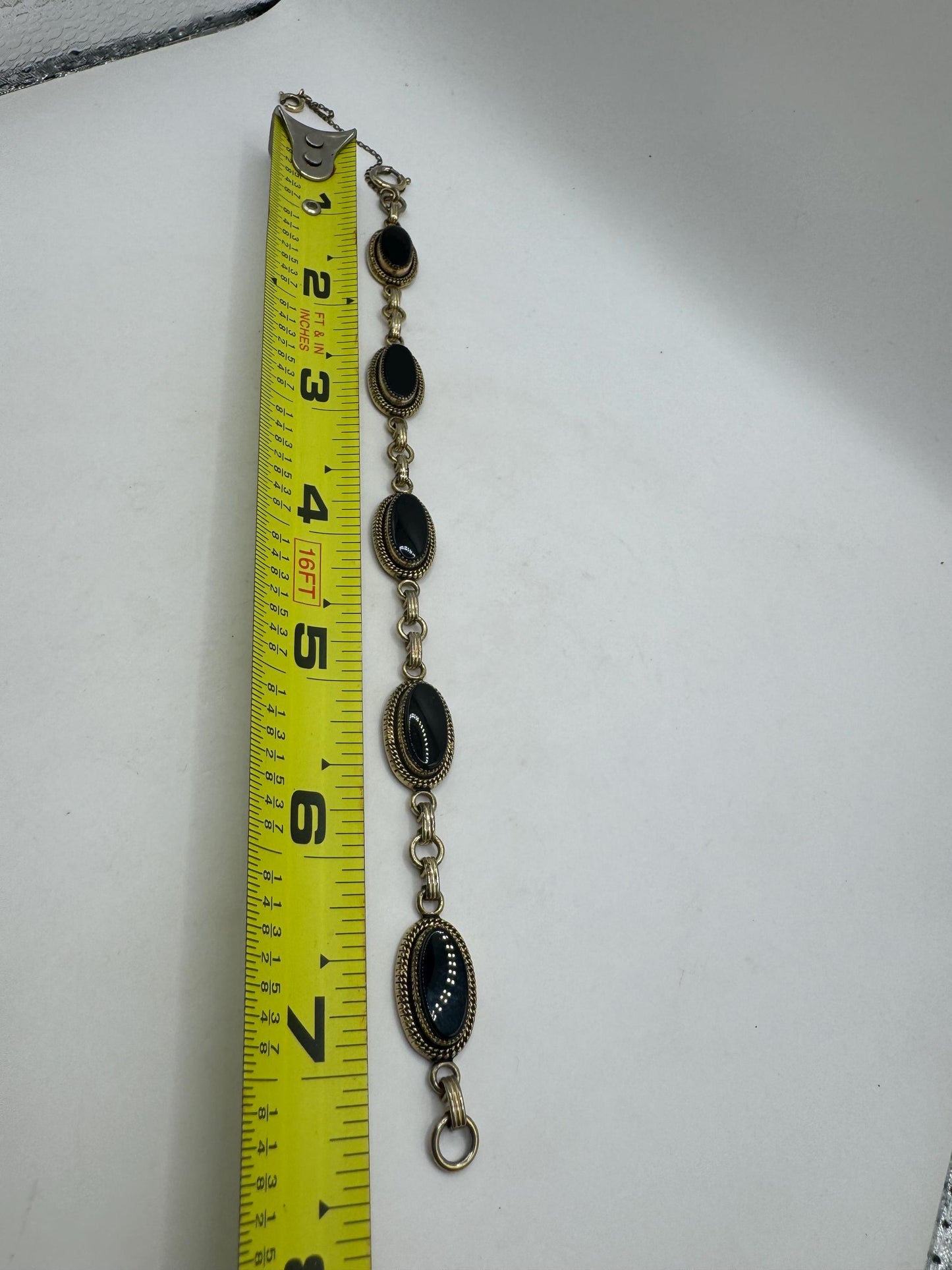 Vintage black Onyx Bracelet Gold filled