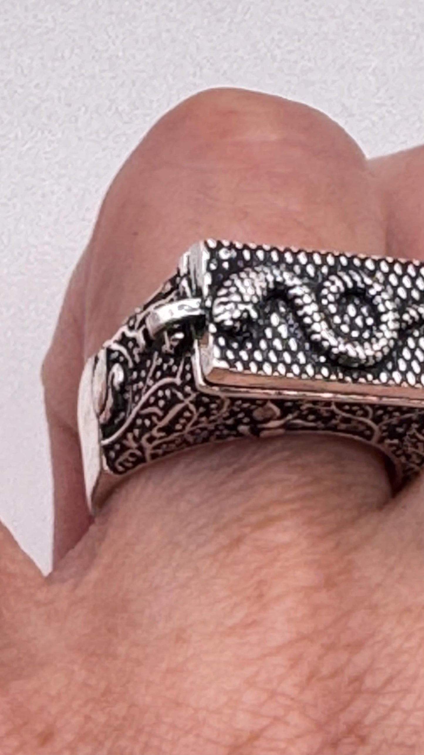 Vintage Silver Bronze Snake Serpent Poison Pillbox Ring