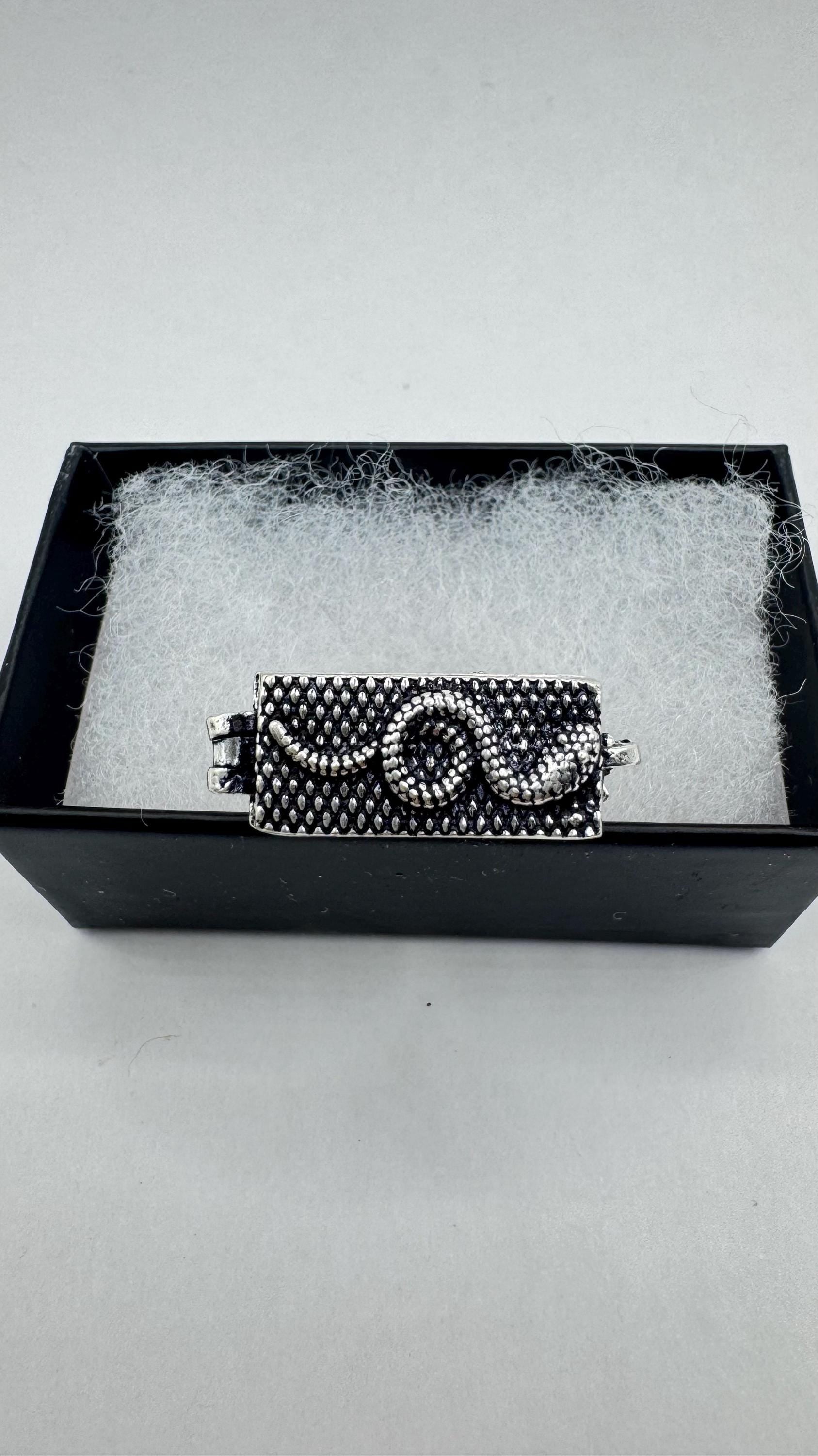 Vintage Silver Bronze Snake Serpent Poison Pillbox Ring