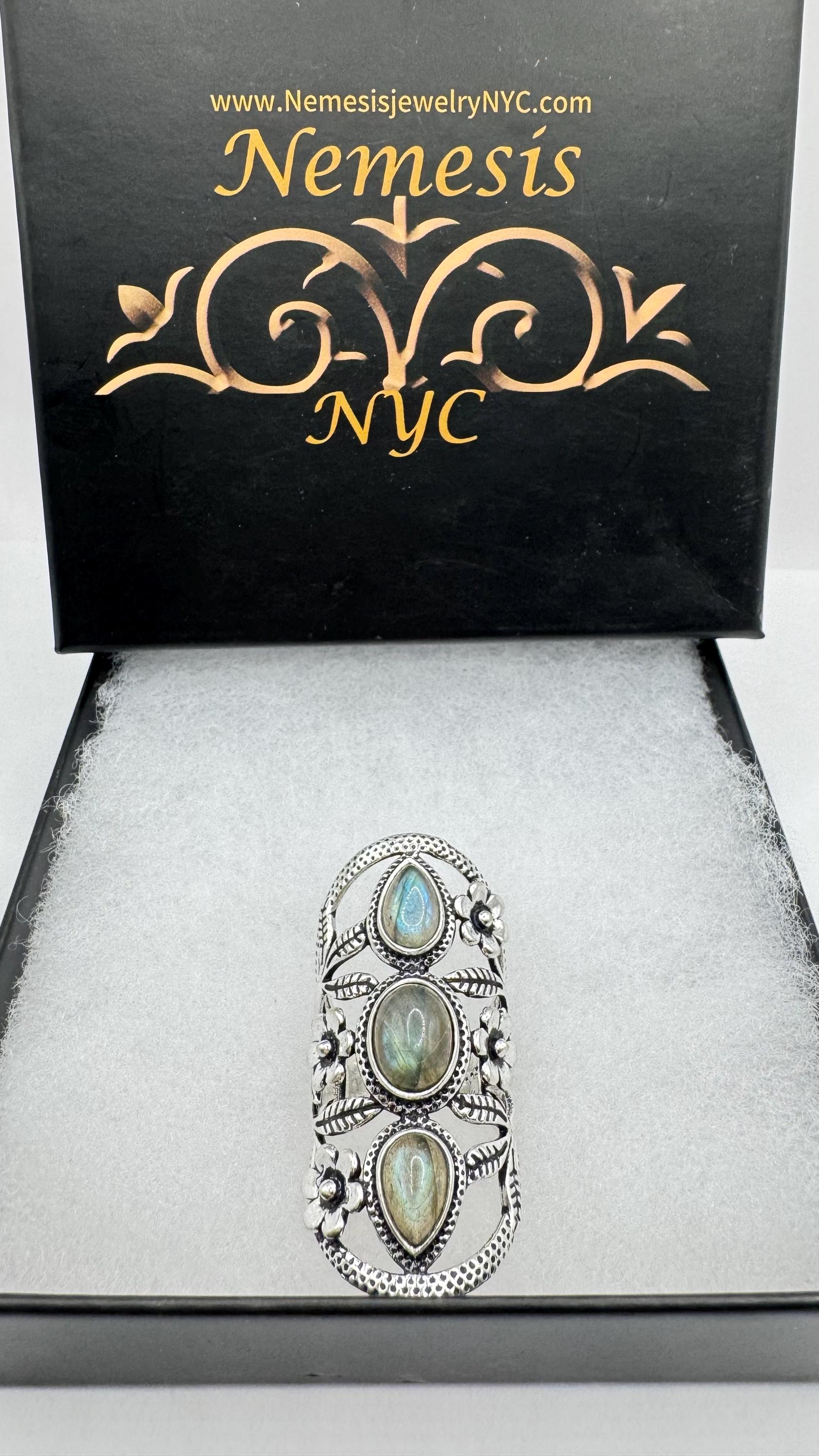 Vintage Rainbow Labradorite Statement Ring
