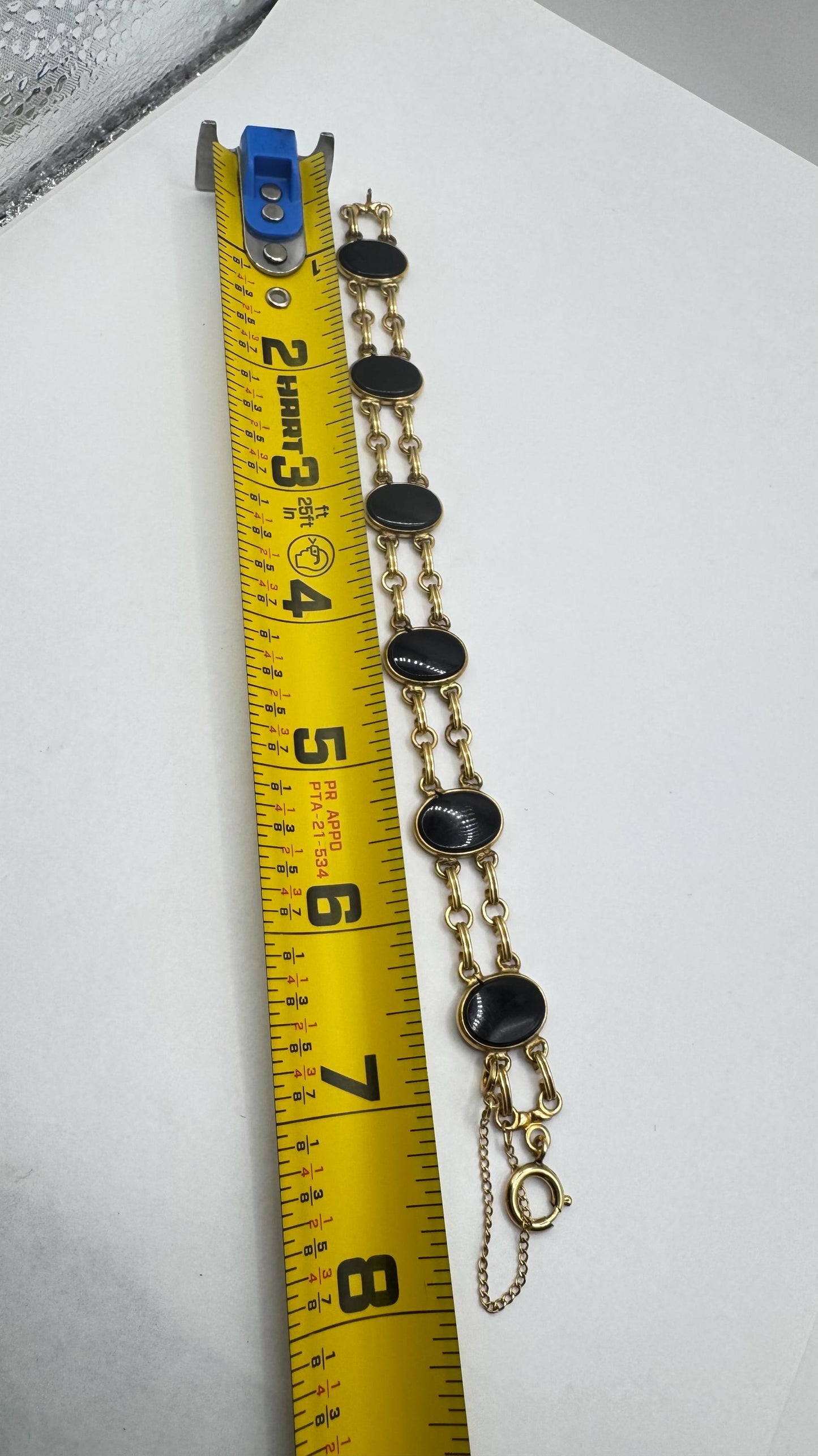 Vintage black Onyx Bracelet Gold filled