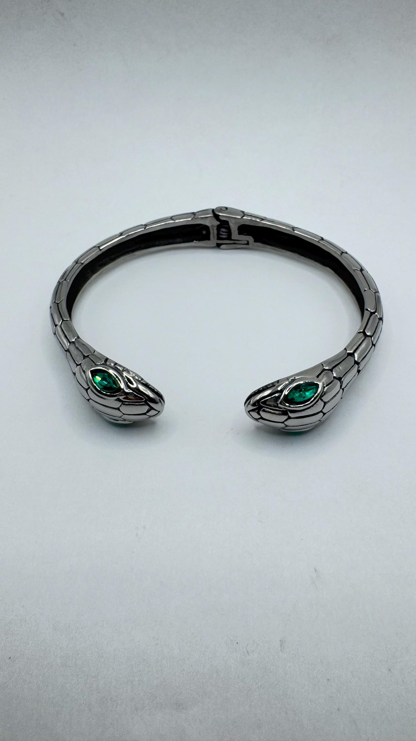 Vintage Snake Bangle Bracelet in Silver Stainless Steel