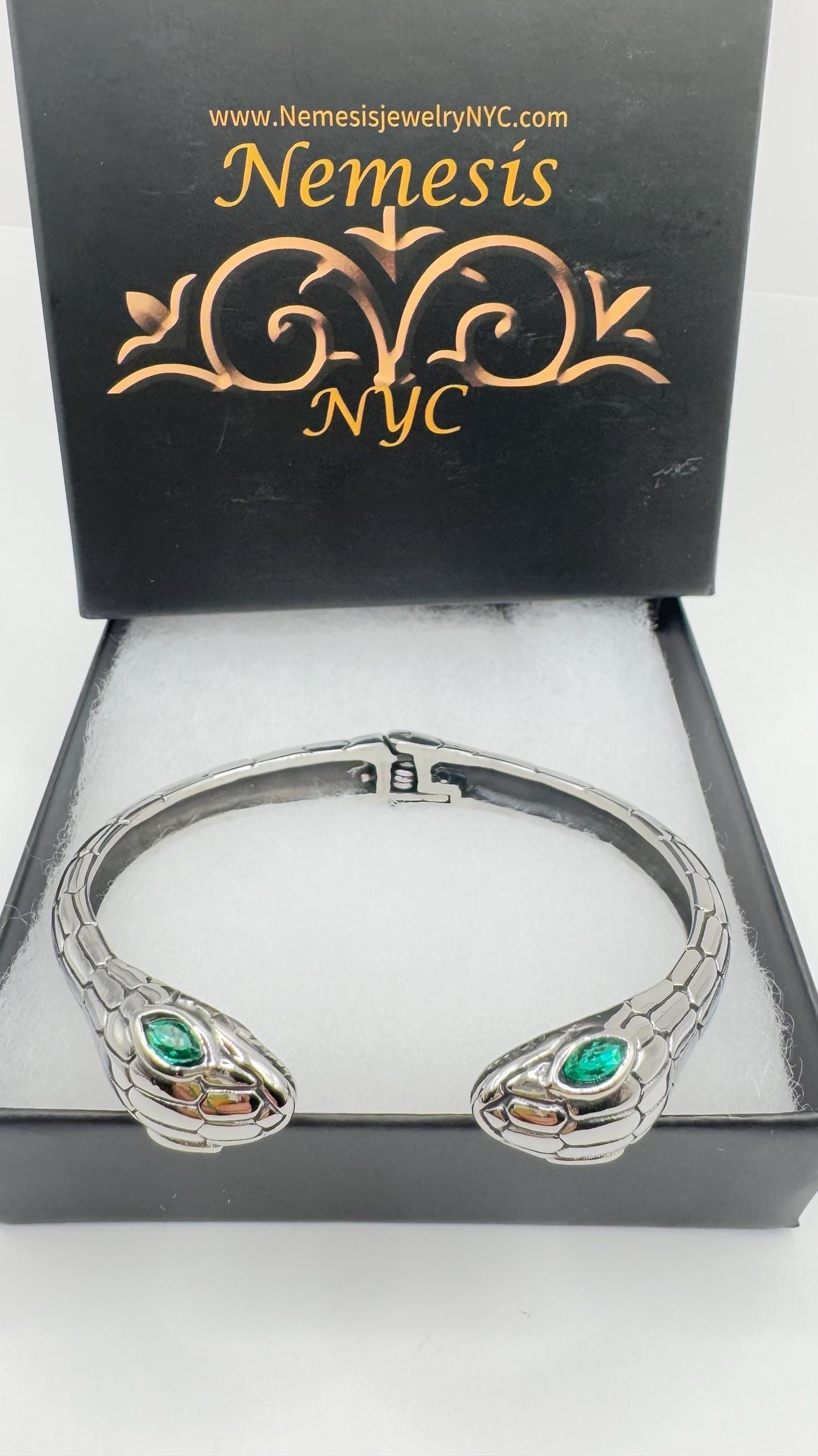 Vintage Snake Bangle Bracelet in Silver Stainless Steel