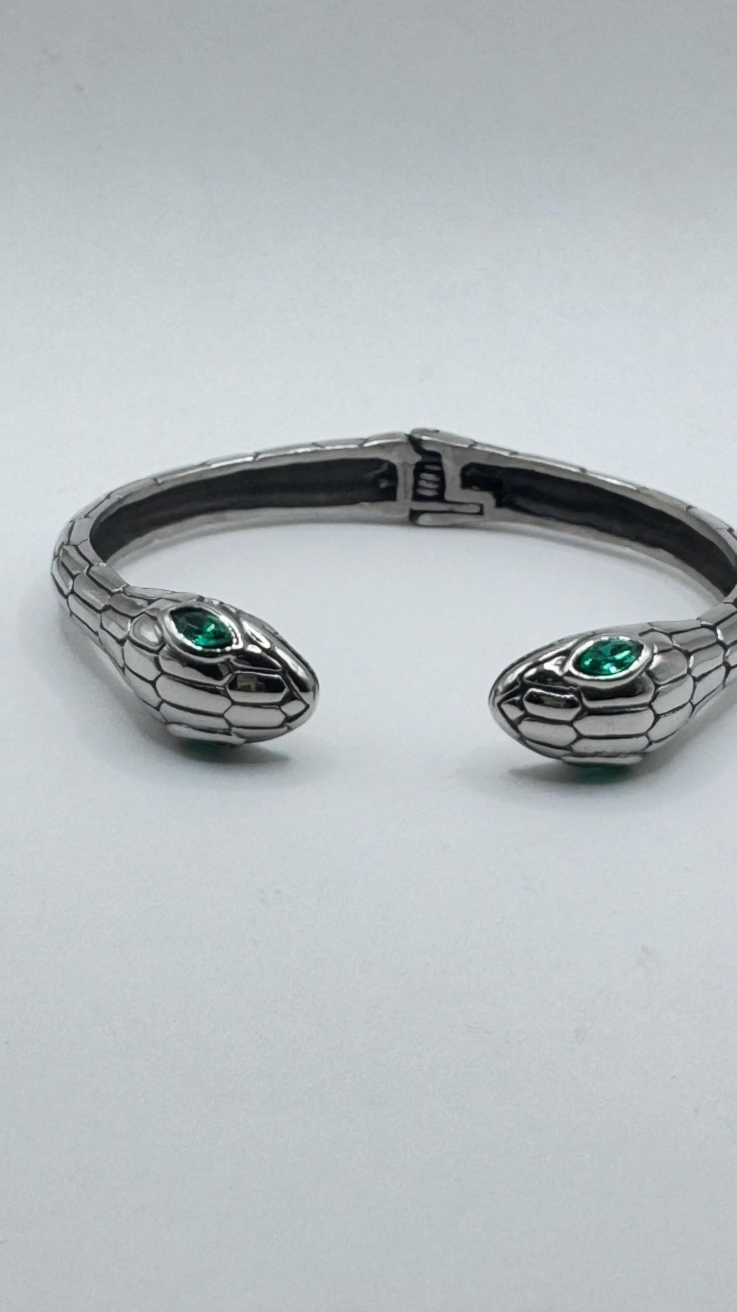 Vintage Snake Bangle Bracelet in Silver Stainless Steel